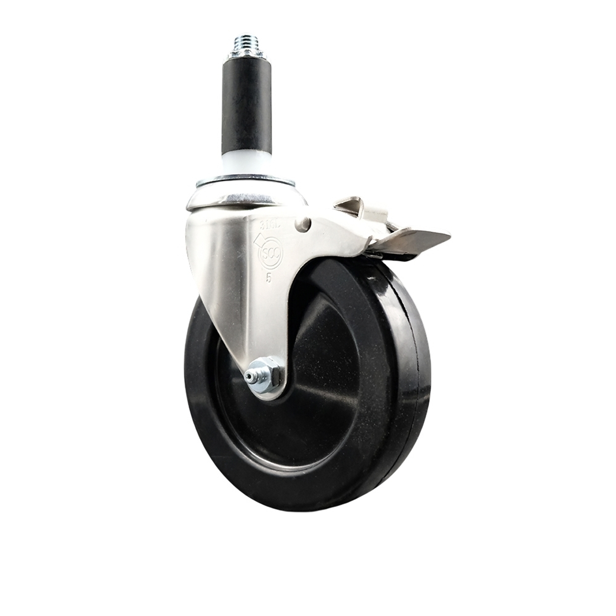 Service Caster, 5Inch x 1 1/4Inch Stem Caster, Wheel Diameter 5 in, Caster Type Swivel, Package (qty.) 1, Model SCC-SS316TTLEX20S514-HRS-118