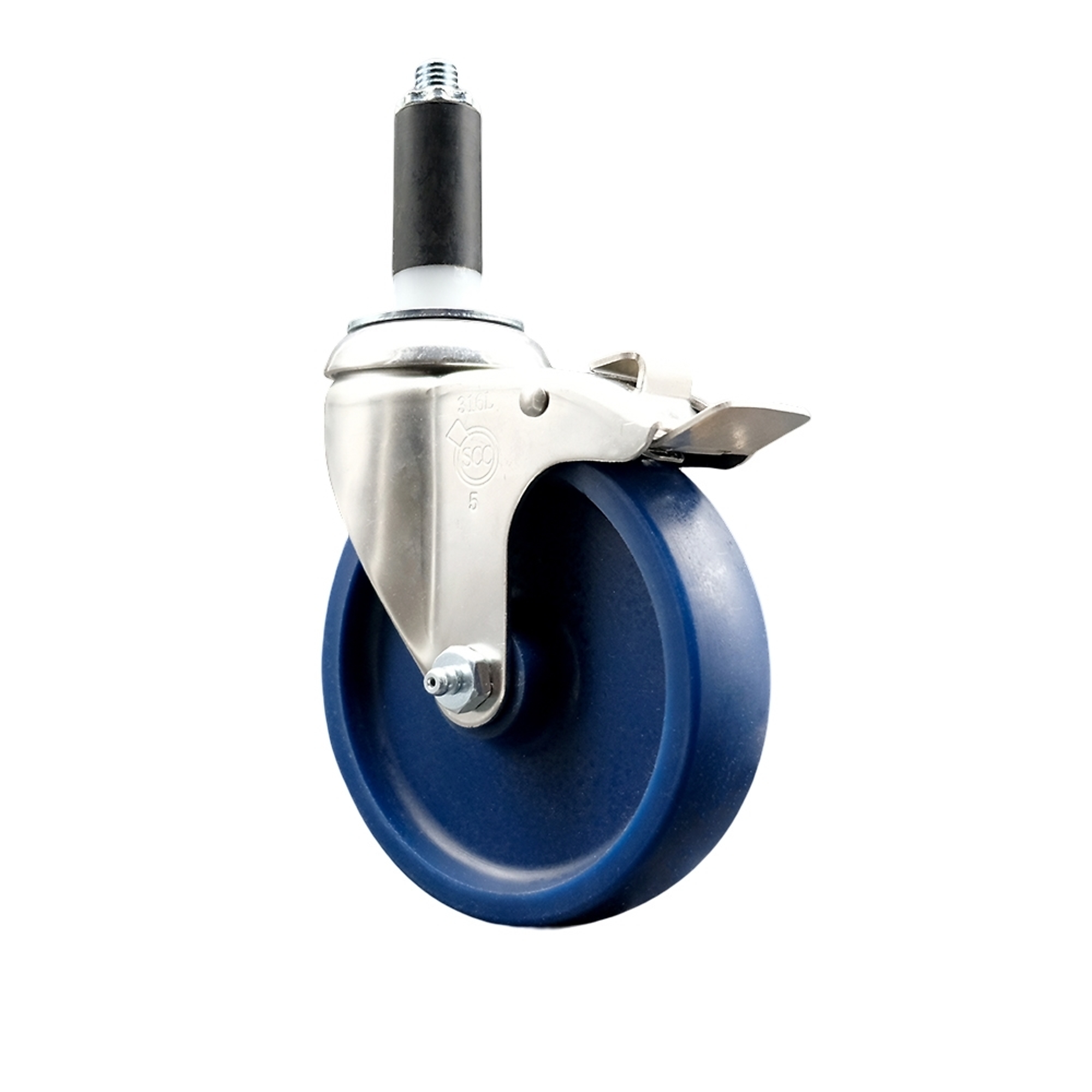 Service Caster, 5Inch x 1 1/4Inch Stem Caster, Wheel Diameter 5 in, Caster Type Swivel, Package (qty.) 1, Model SCC-SS316TTLEX20S514-SPUS-1