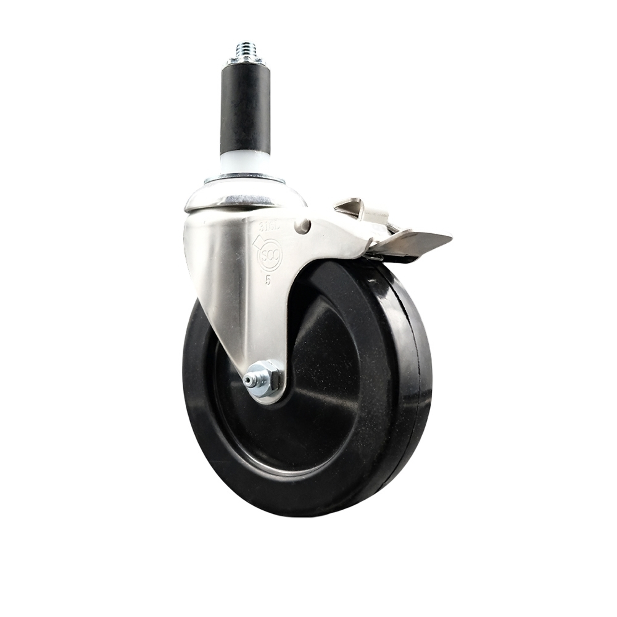 Service Caster, 5Inch x 1 1/4Inch Stem Caster, Wheel Diameter 5 in, Caster Type Swivel, Package (qty.) 1, Model SCC-SS316TTLEX20S514-HRS-114