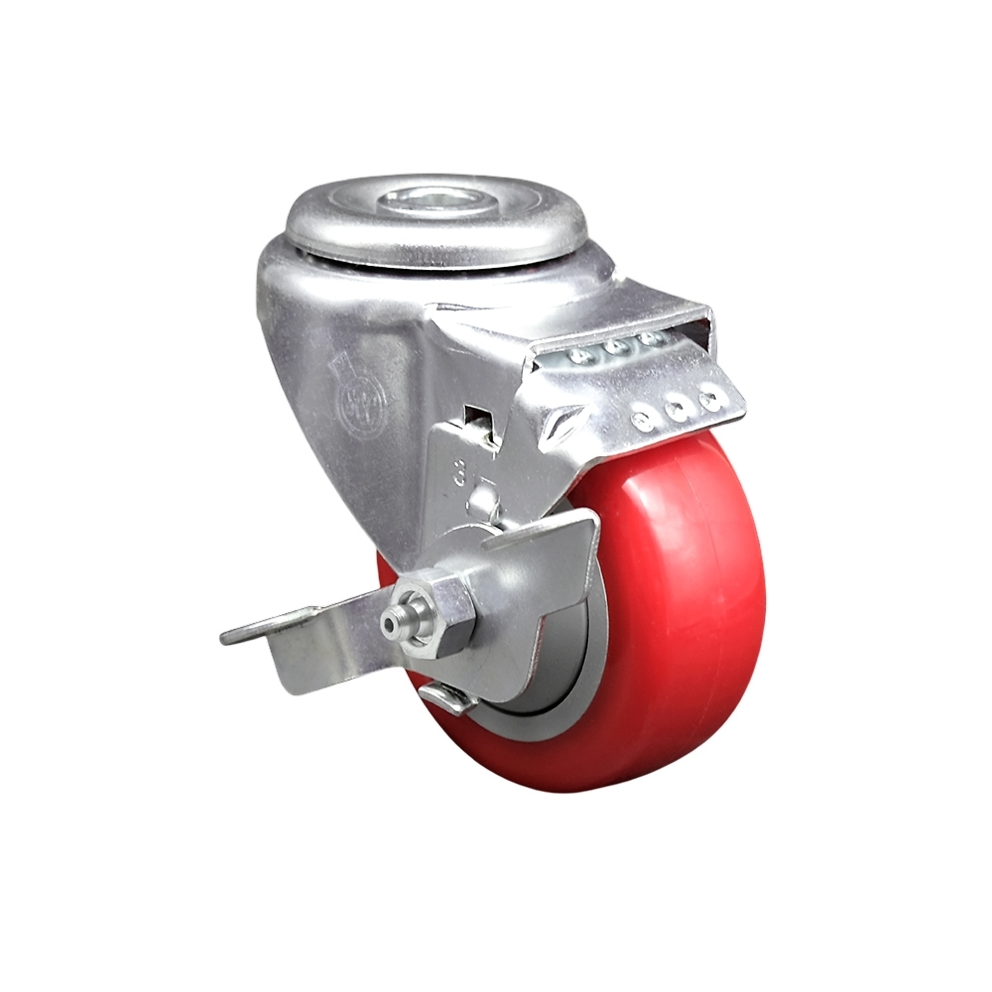 Service Caster, 3 1/2Inch x 1 1/4Inch Stem Caster, Wheel Diameter 3.5 in, Caster Type Swivel, Package (qty.) 1, Model SCC-SSBH20S3514-PPUB-RED-TLB