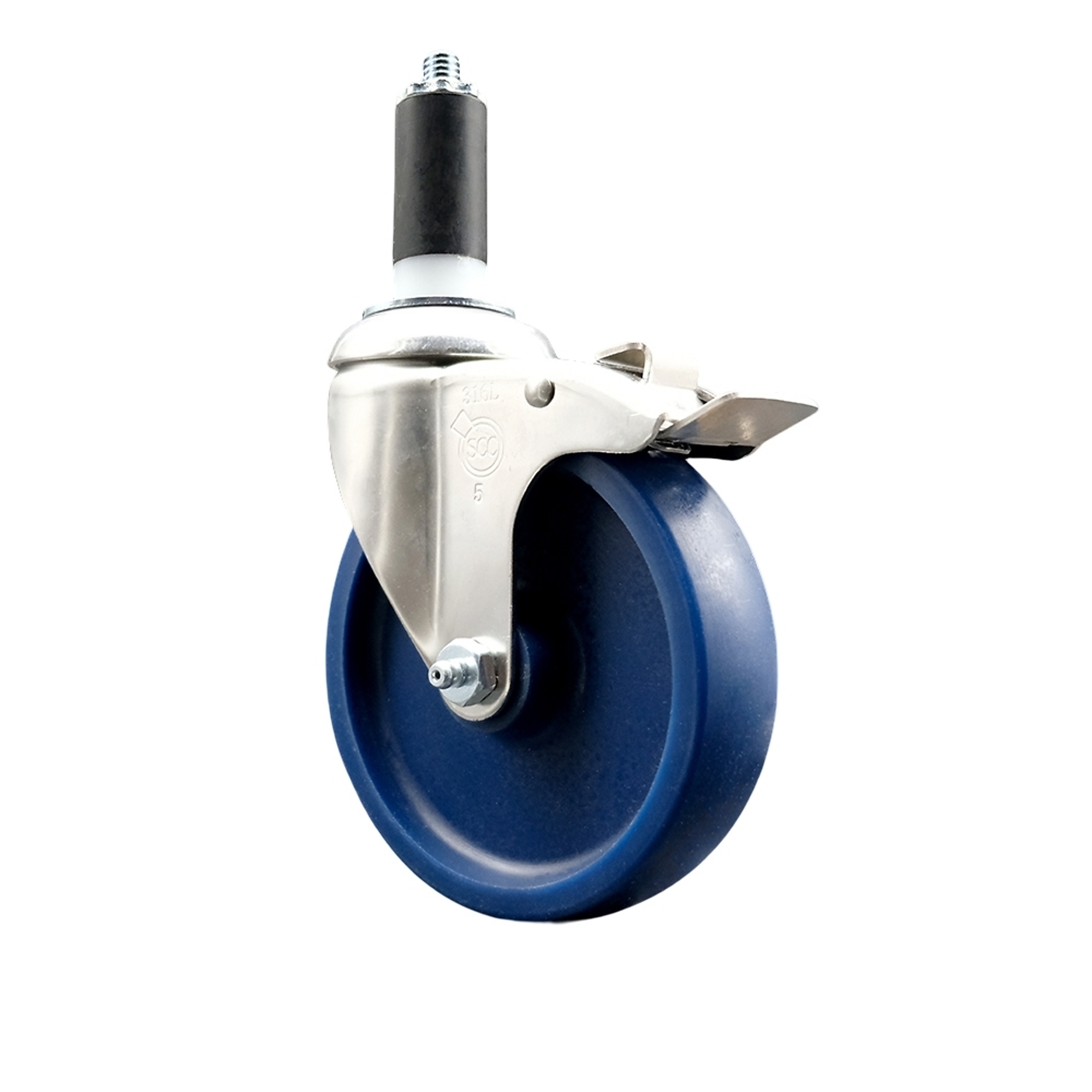 Service Caster, 5Inch x 1 1/4Inch Stem Caster, Wheel Diameter 5 in, Caster Type Swivel, Package (qty.) 1, Model SCC-SS316TTLEX20S514-SPUS-114