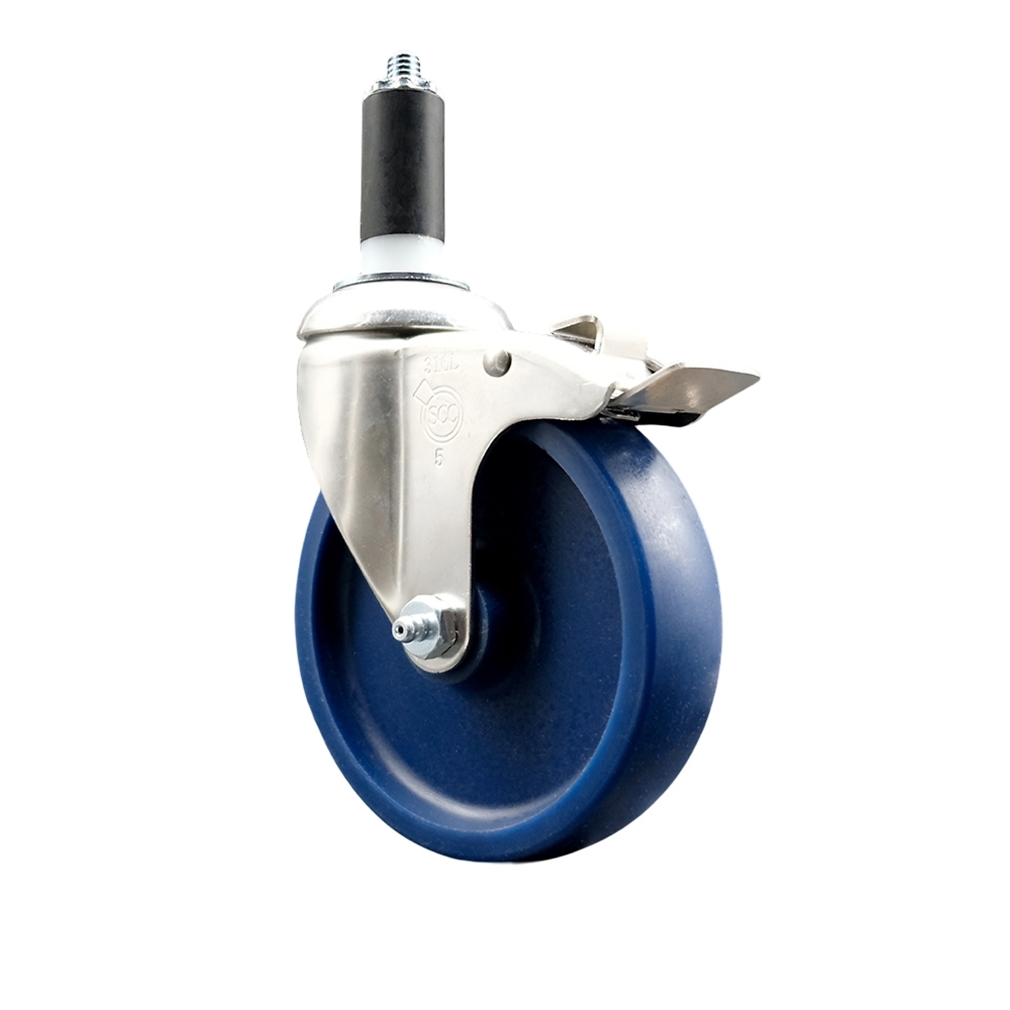 Service Caster, 5Inch x 1 1/4Inch Stem Caster, Wheel Diameter 5 in, Caster Type Swivel, Package (qty.) 1, Model SCC-SS316TTLEX20S514-SPUS-138