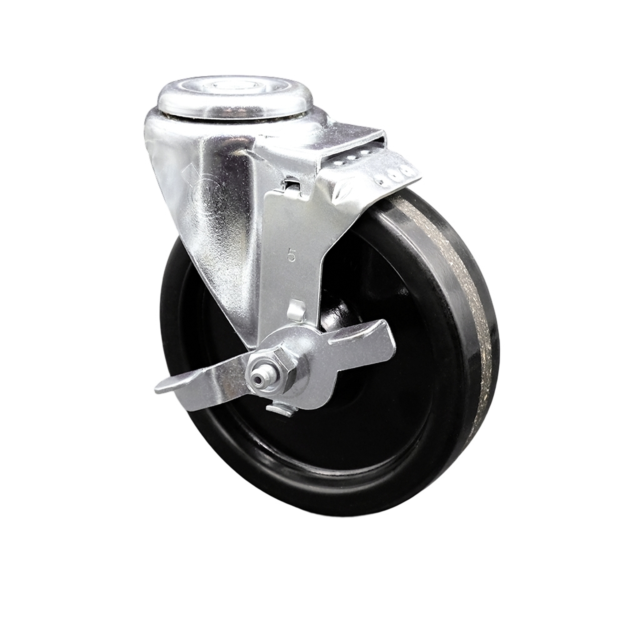 Service Caster, 5Inch x 1 1/4Inch Stem Caster, Wheel Diameter 5 in, Caster Type Swivel, Package (qty.) 1, Model SCC-SSBH20S514-PHS-TLB