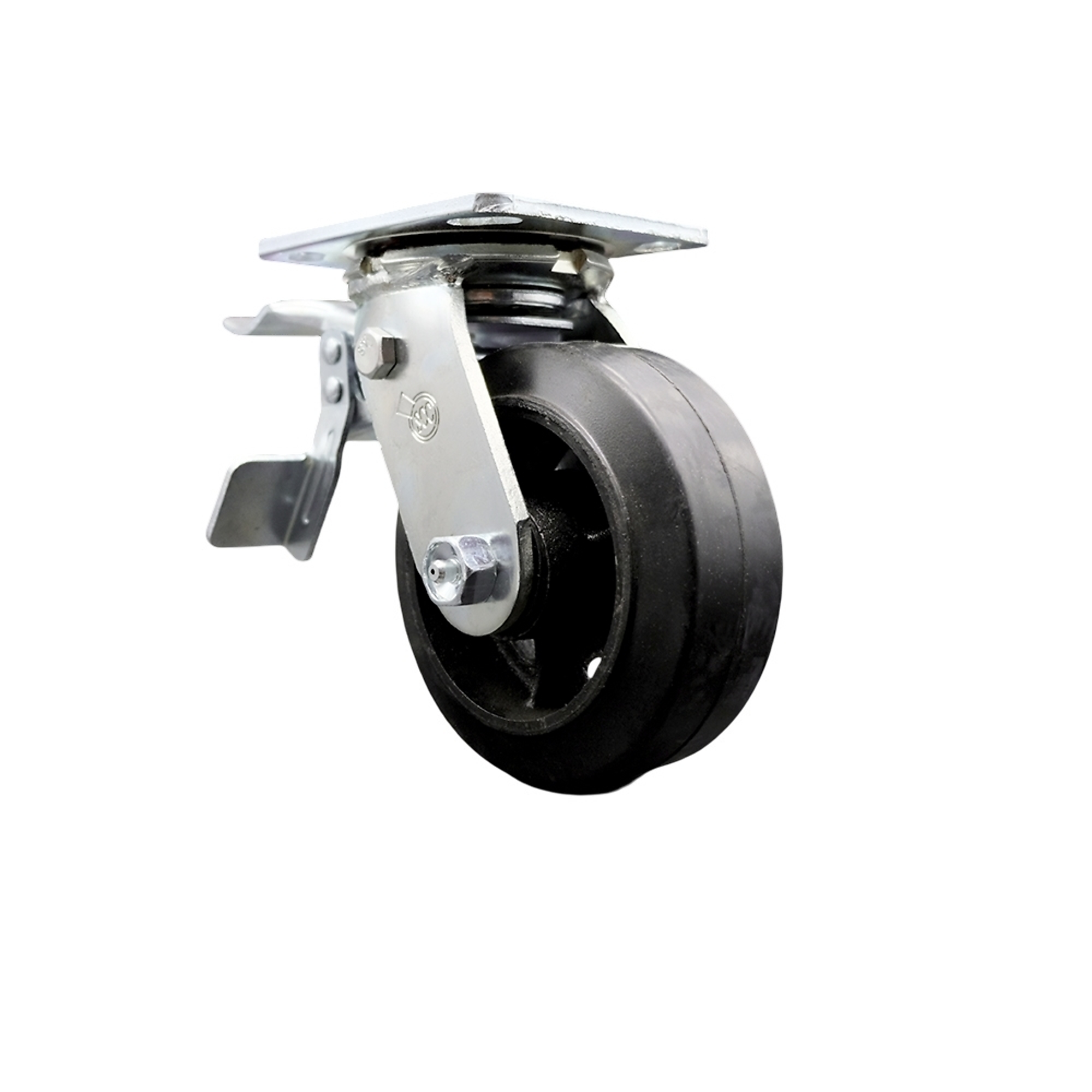 Service Caster, 5Inch x 2Inch Plate Caster, Wheel Diameter 5 in, Caster Type Swivel, Package (qty.) 1, Model SCC-TTL30S520-RSB