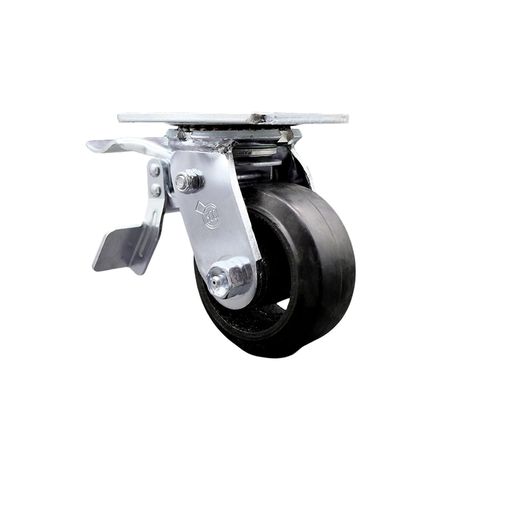 Service Caster, 4Inch x 2Inch Plate Caster, Wheel Diameter 4 in, Caster Type Swivel, Package (qty.) 1, Model SCC-TTL30S420-RSR