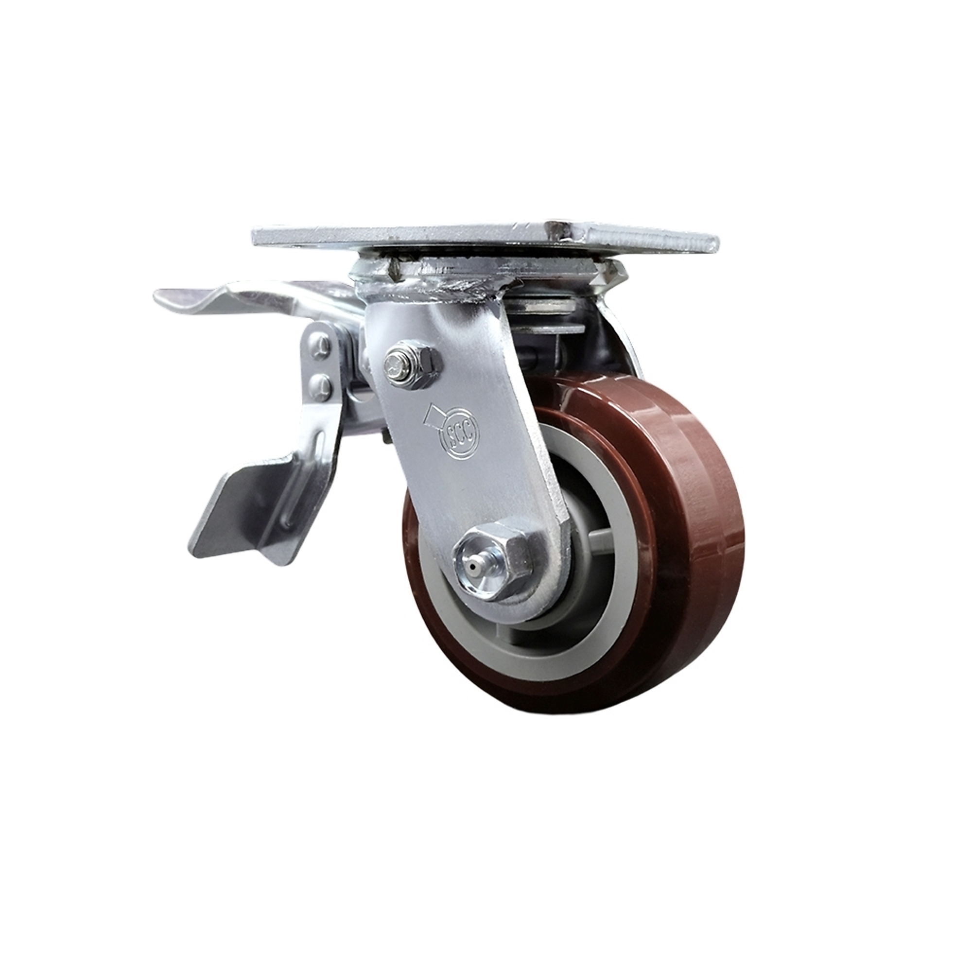 Service Caster, 4Inch x 2Inch Plate Caster, Wheel Diameter 4 in, Caster Type Swivel, Package (qty.) 1, Model SCC-TTL30S420-PPUB