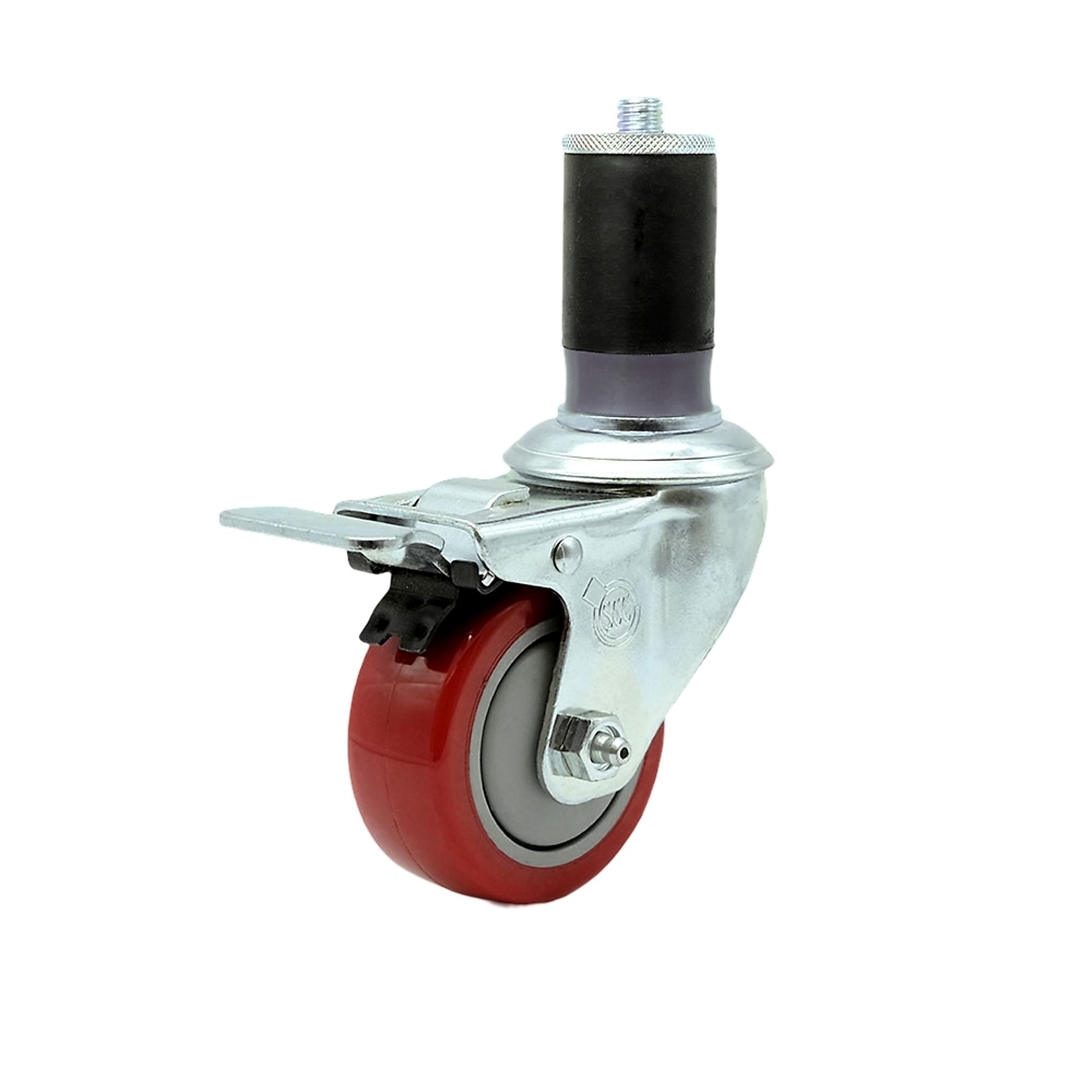 Service Caster, 3 1/2Inch x 1 1/4Inch Stem Caster, Wheel Diameter 3.5 in, Caster Type Swivel, Package (qty.) 1, Model SCC-TTLEX20S3514-PPUB-RED-MTG47