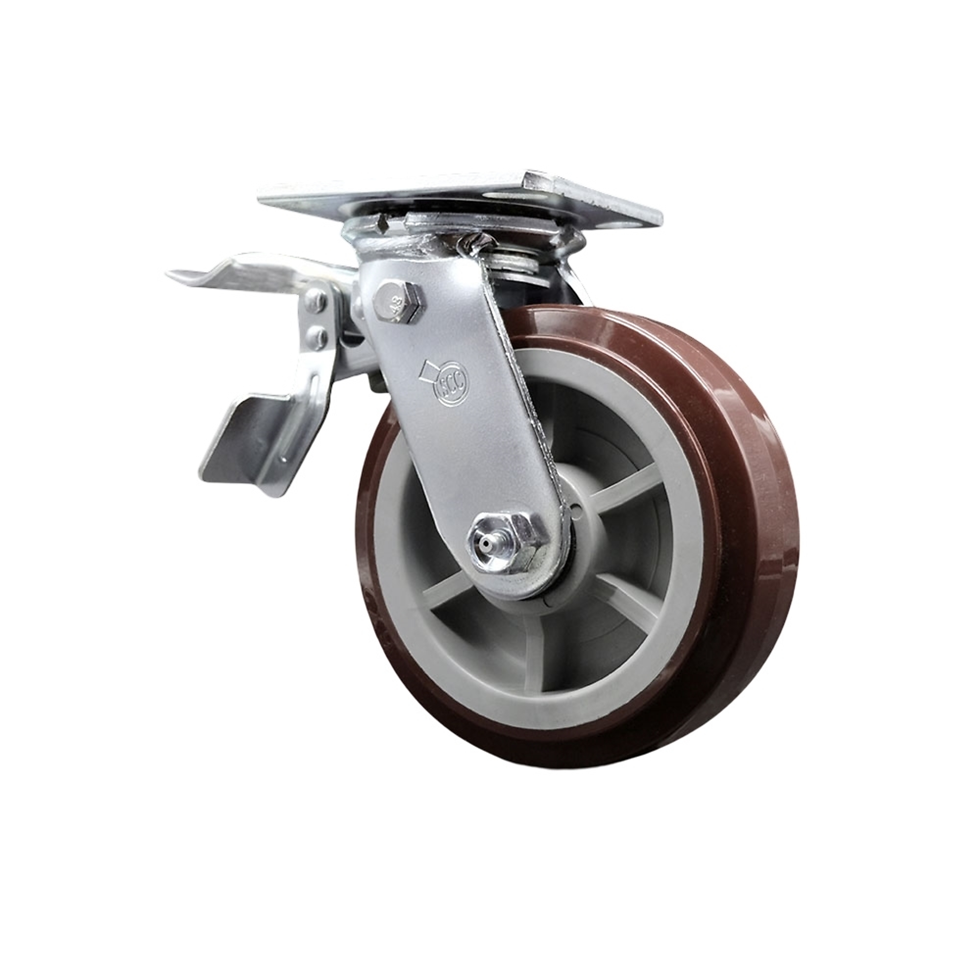 Service Caster, 6Inch x 2Inch Plate Caster, Wheel Diameter 6 in, Caster Type Swivel, Package (qty.) 1, Model SCC-TTL30S620-PPUB