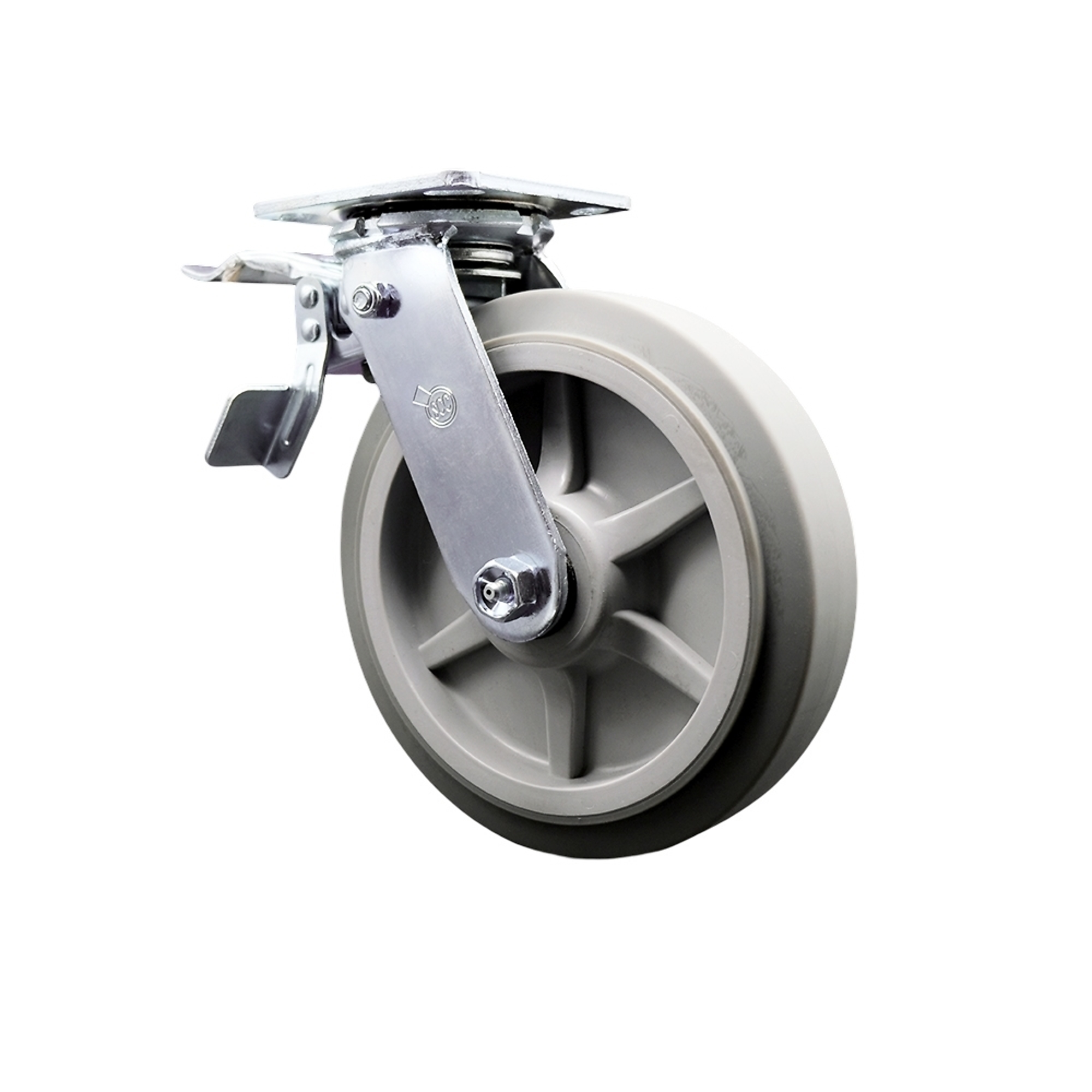 Service Caster, 8Inch x 2Inch Plate Caster, Wheel Diameter 8 in, Caster Type Swivel, Package (qty.) 1, Model SCC-TTL30S820-TPRBF