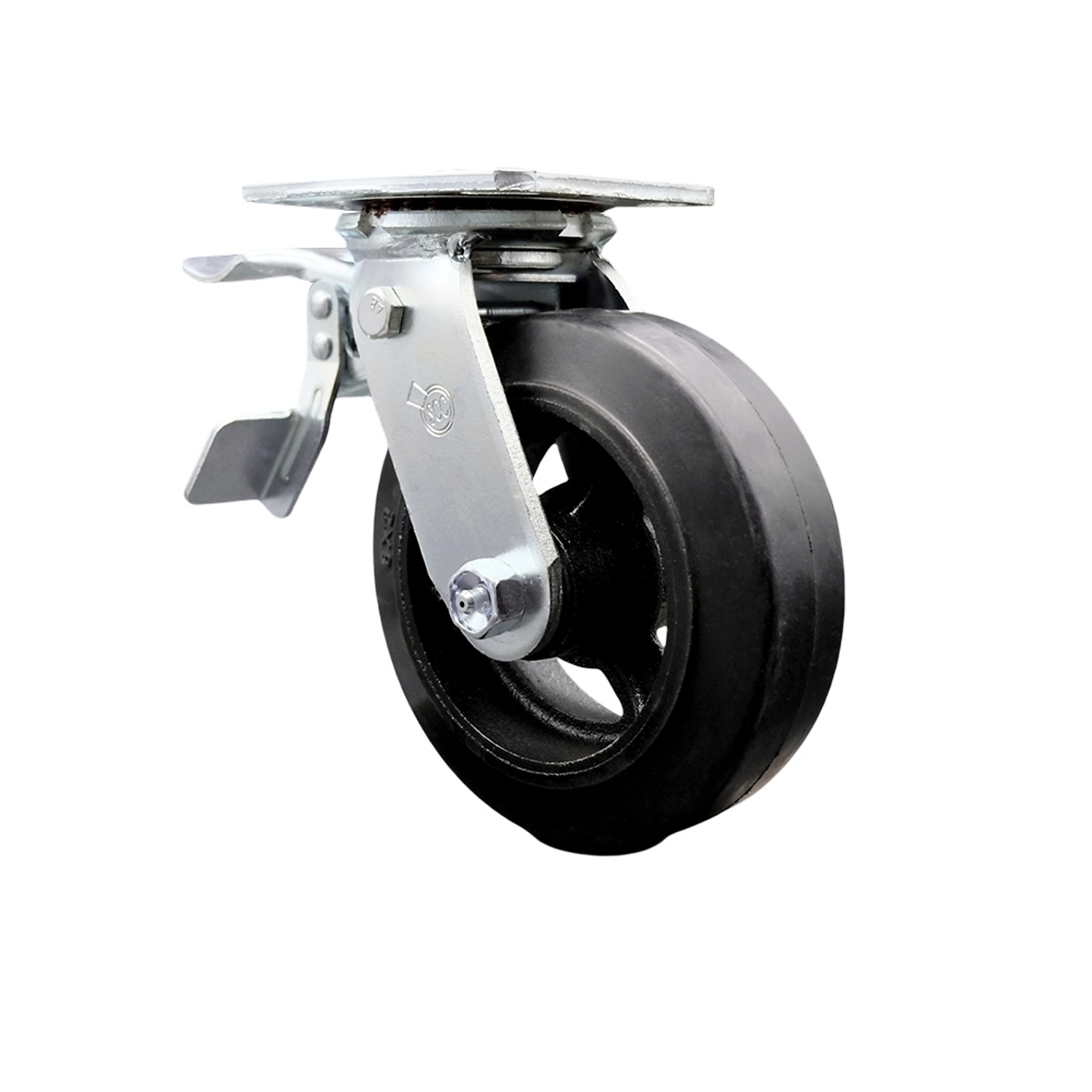 Service Caster, 6Inch x 2Inch Plate Caster, Wheel Diameter 6 in, Caster Type Swivel, Package (qty.) 1, Model SCC-TTL30S620-RSR