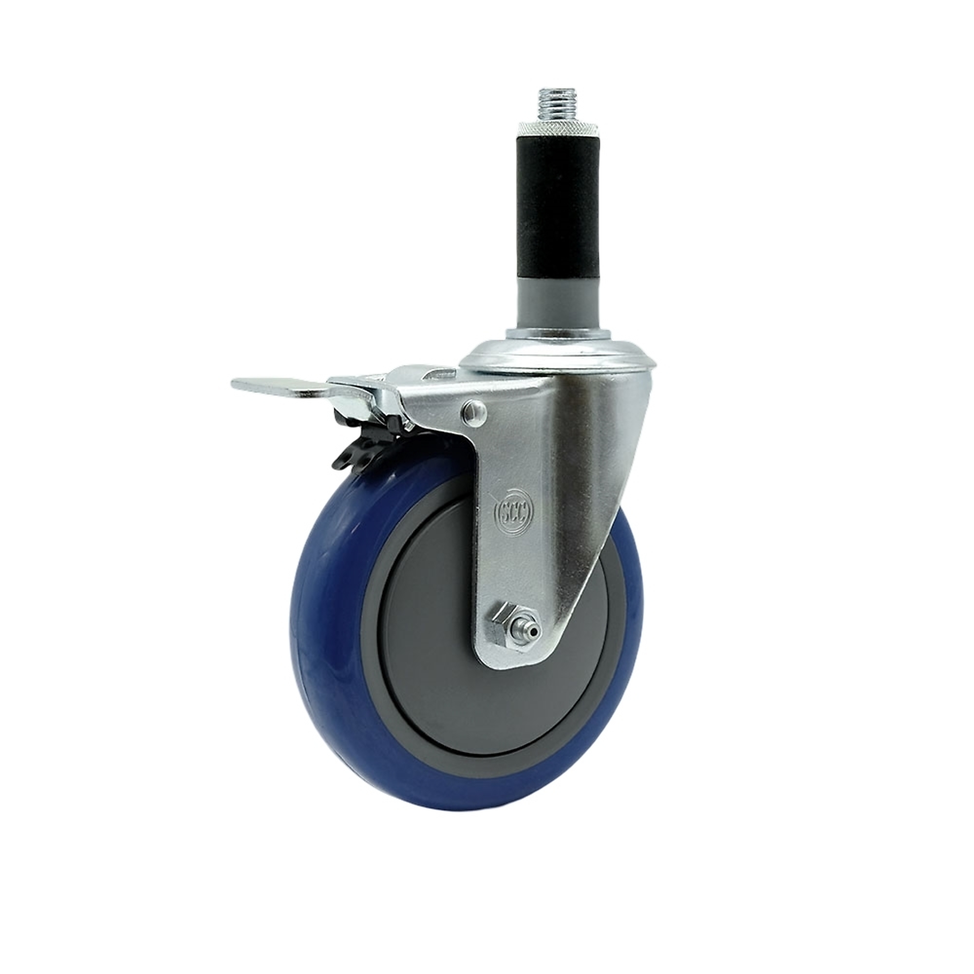 Service Caster, 5Inch x 1 1/4Inch Stem Caster, Wheel Diameter 5 in, Caster Type Swivel, Package (qty.) 1, Model SCC-TTLEX20S514-PPUB-BLUE-MTG43