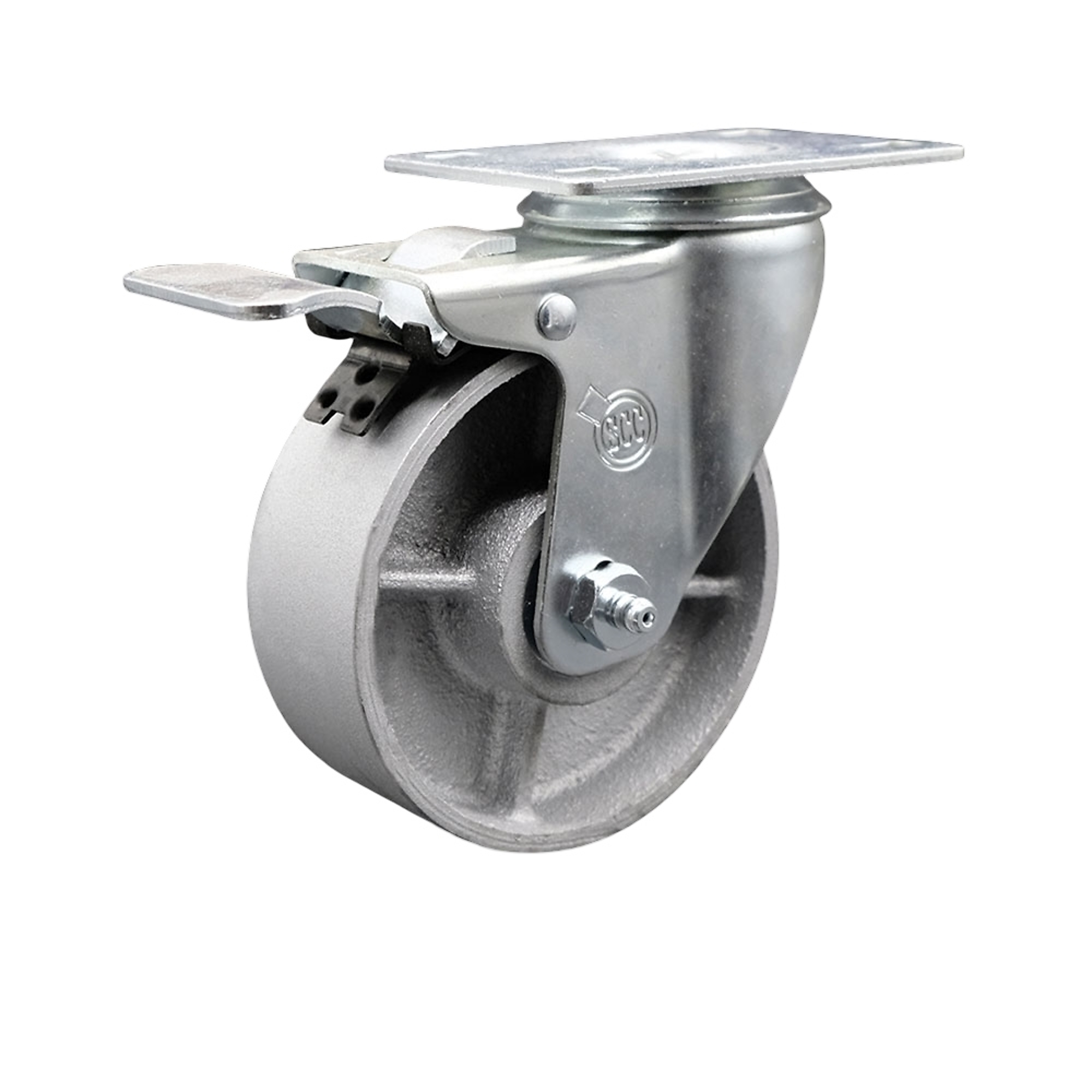 Service Caster, 4Inch x 1 1/2Inch Plate Caster, Wheel Diameter 4 in, Caster Type Swivel, Package (qty.) 1, Model SCC-TTL20S415-SSR