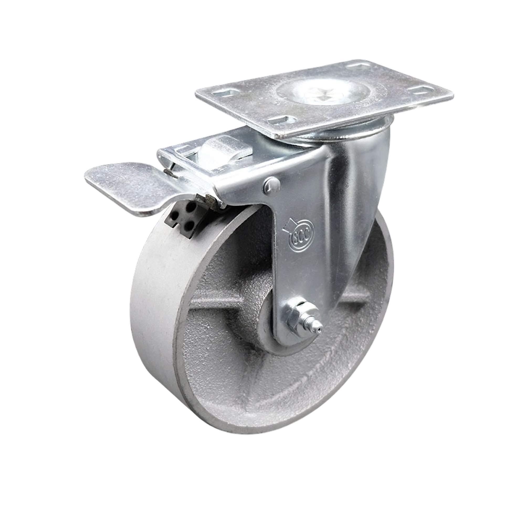 Service Caster, 5Inch x 1 1/2Inch Plate Caster, Wheel Diameter 5 in, Caster Type Swivel, Package (qty.) 1, Model SCC-TTL20S515-SSR