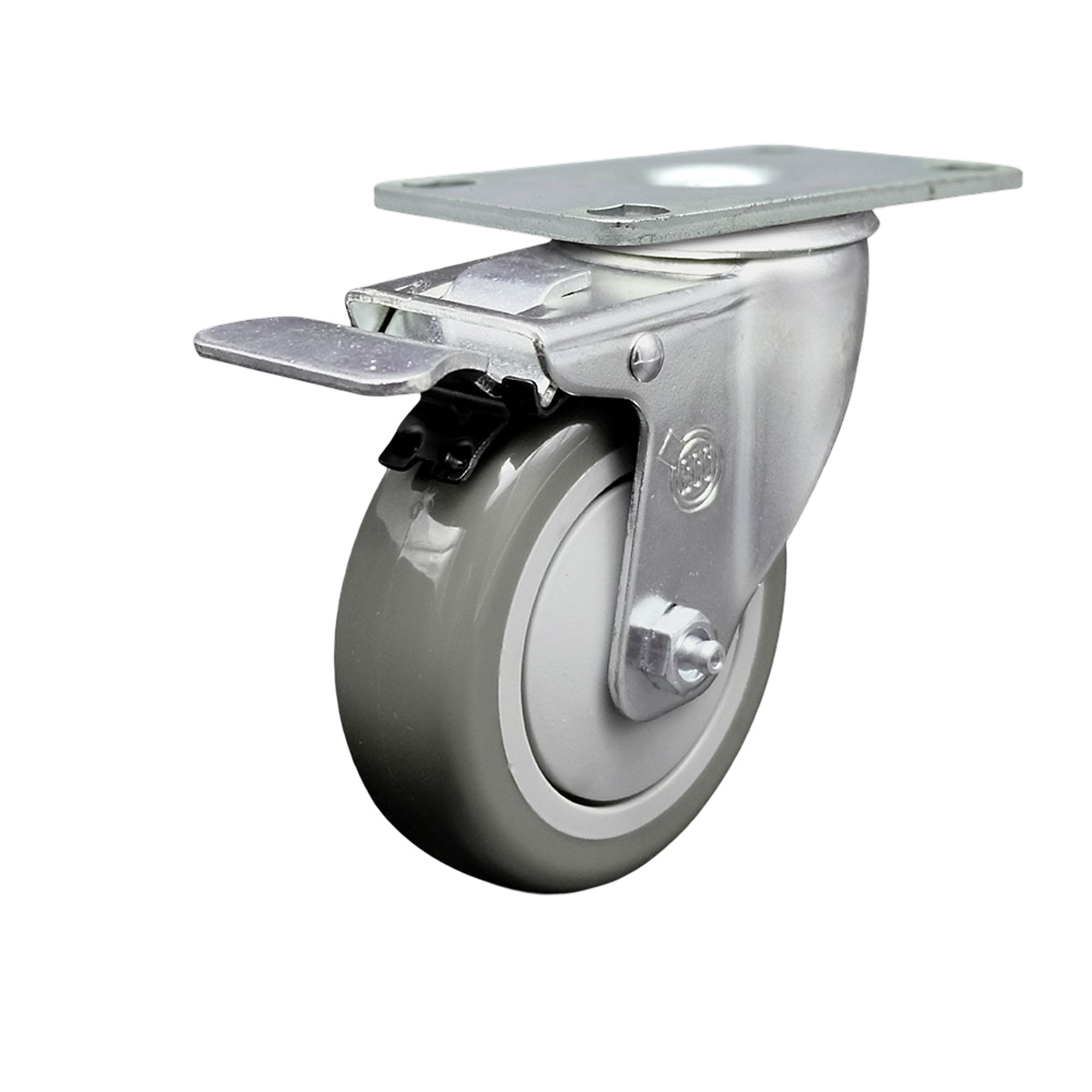 Service Caster, 4Inch x 1 1/4Inch Plate Caster, Wheel Diameter 4 in, Caster Type Swivel, Package (qty.) 1, Model SCC-TTL20S414-PPUB