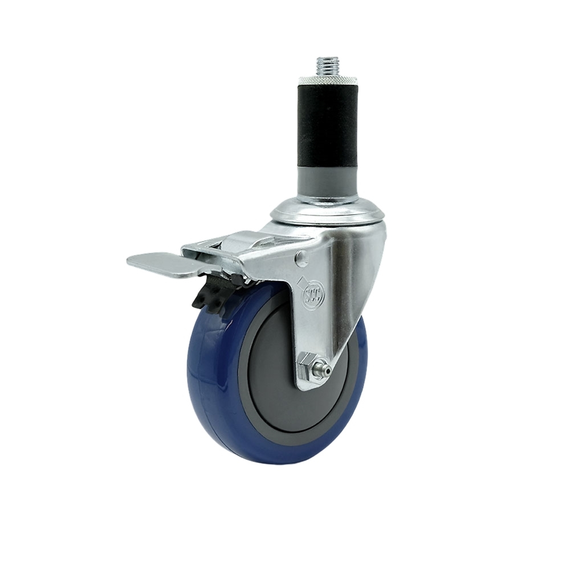 Service Caster, 4Inch x 1 1/4Inch Stem Caster, Wheel Diameter 4 in, Caster Type Swivel, Package (qty.) 1, Model SCC-TTLEX20S414-PPUB-BLUE-MTG46