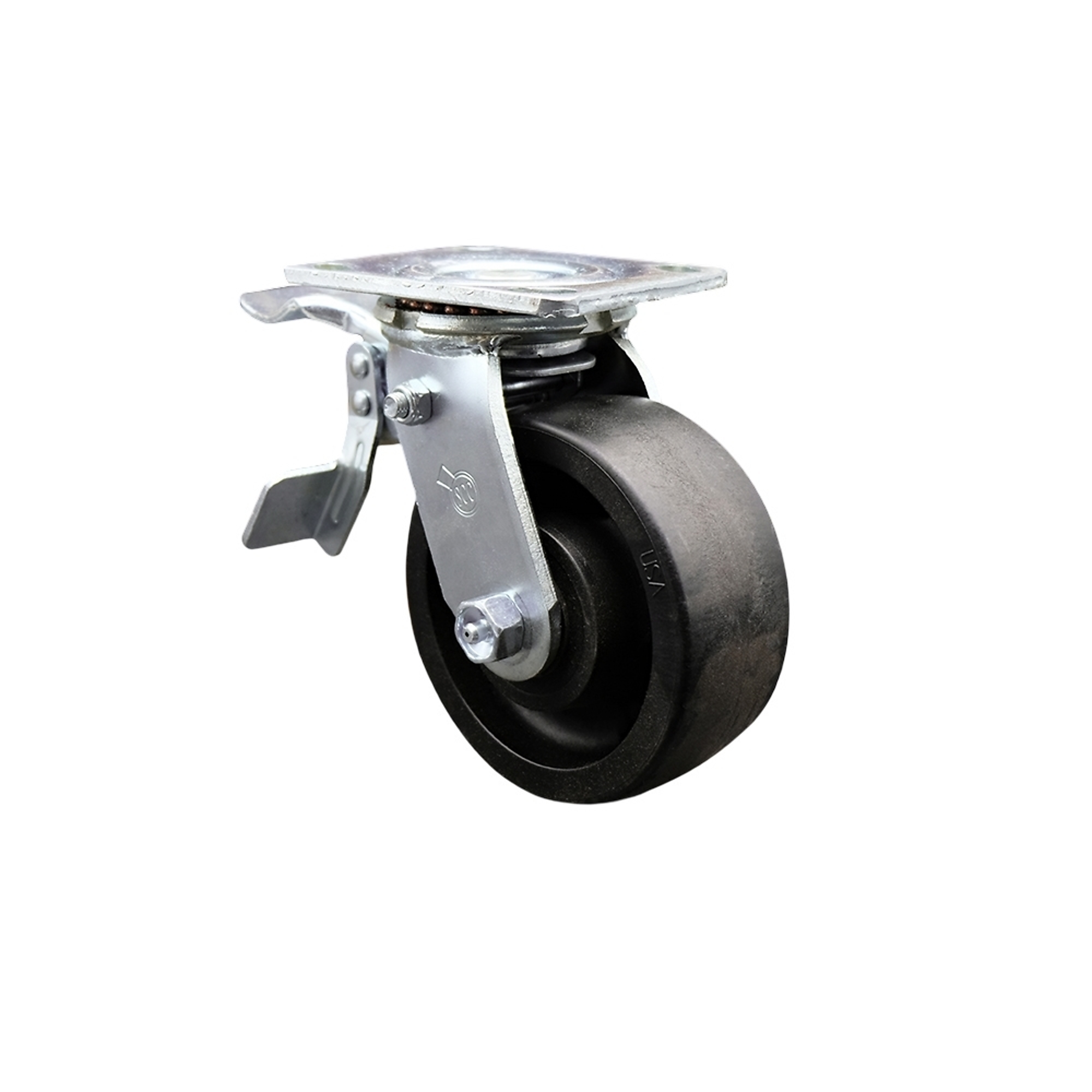 Service Caster, 5Inch x 2Inch Plate Caster, Wheel Diameter 5 in, Caster Type Swivel, Package (qty.) 1, Model SCC-TTL30S520-GFNR