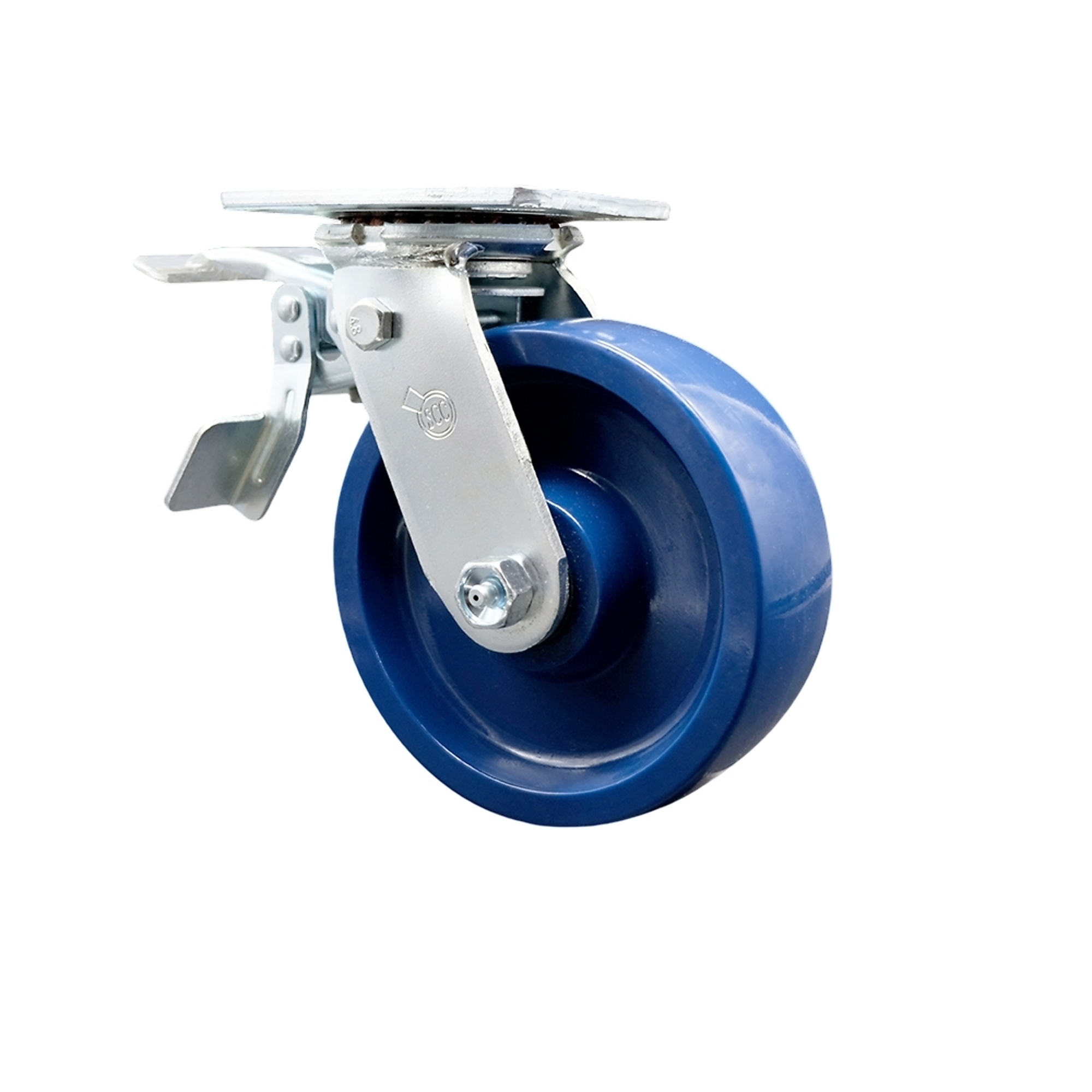 Service Caster, 6Inch x 2Inch Plate Caster, Wheel Diameter 6 in, Caster Type Swivel, Package (qty.) 1, Model SCC-TTL30S620-SPUR