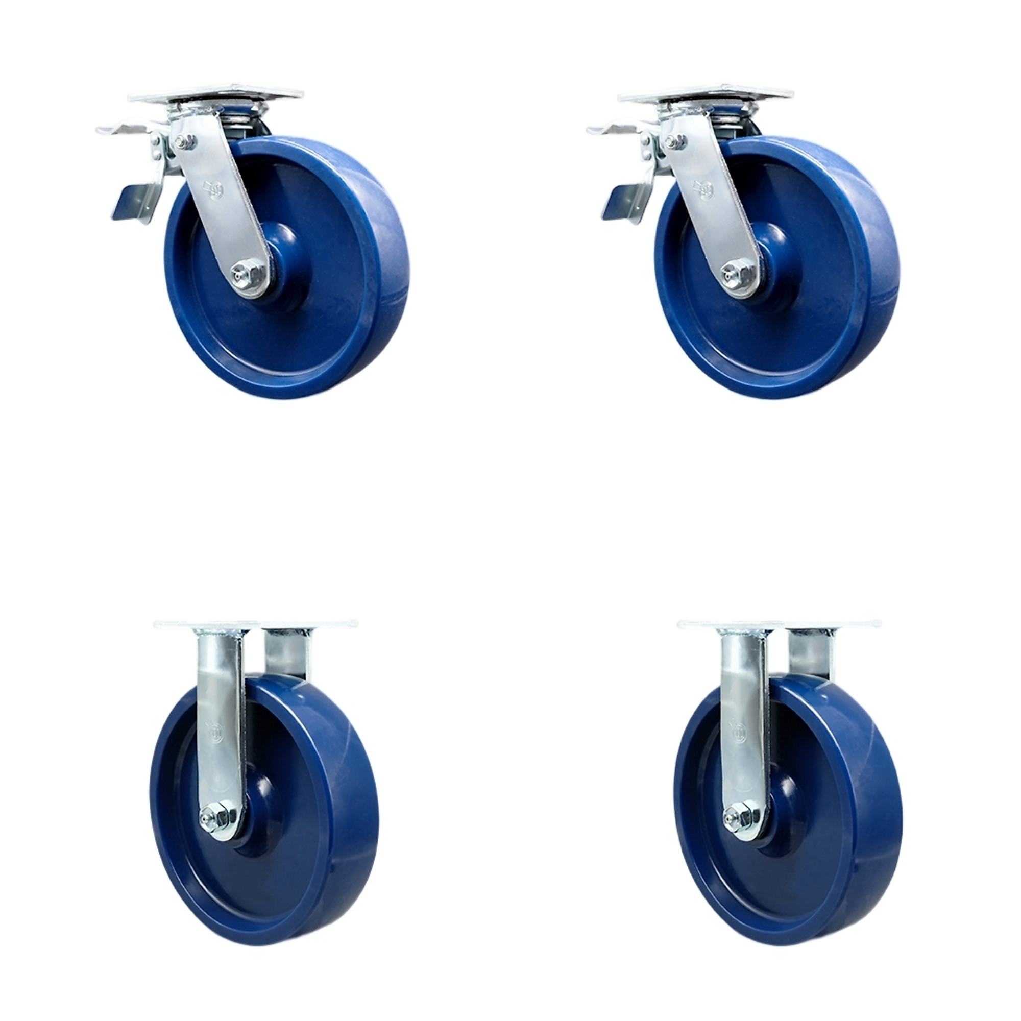 Service Caster, 8Inch x 2Inch Plate Casters, Wheel Diameter 8 in, Caster Type Swivel, Package (qty.) 4, Model SCC-TTL30S820-SPUB-2-R-2