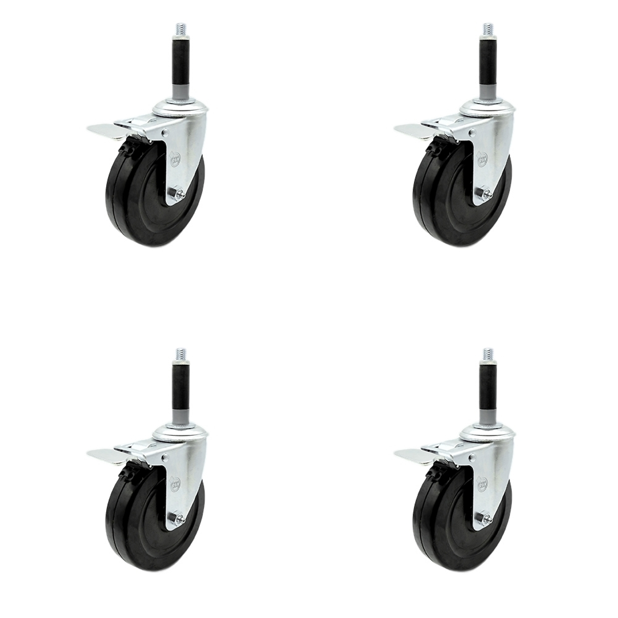 Service Caster, 5Inch x 1 1/4Inch Stem Casters, Wheel Diameter 5 in, Caster Type Swivel, Package (qty.) 4, Model SCC-TTLEX20S514-HRS-MTG40-4