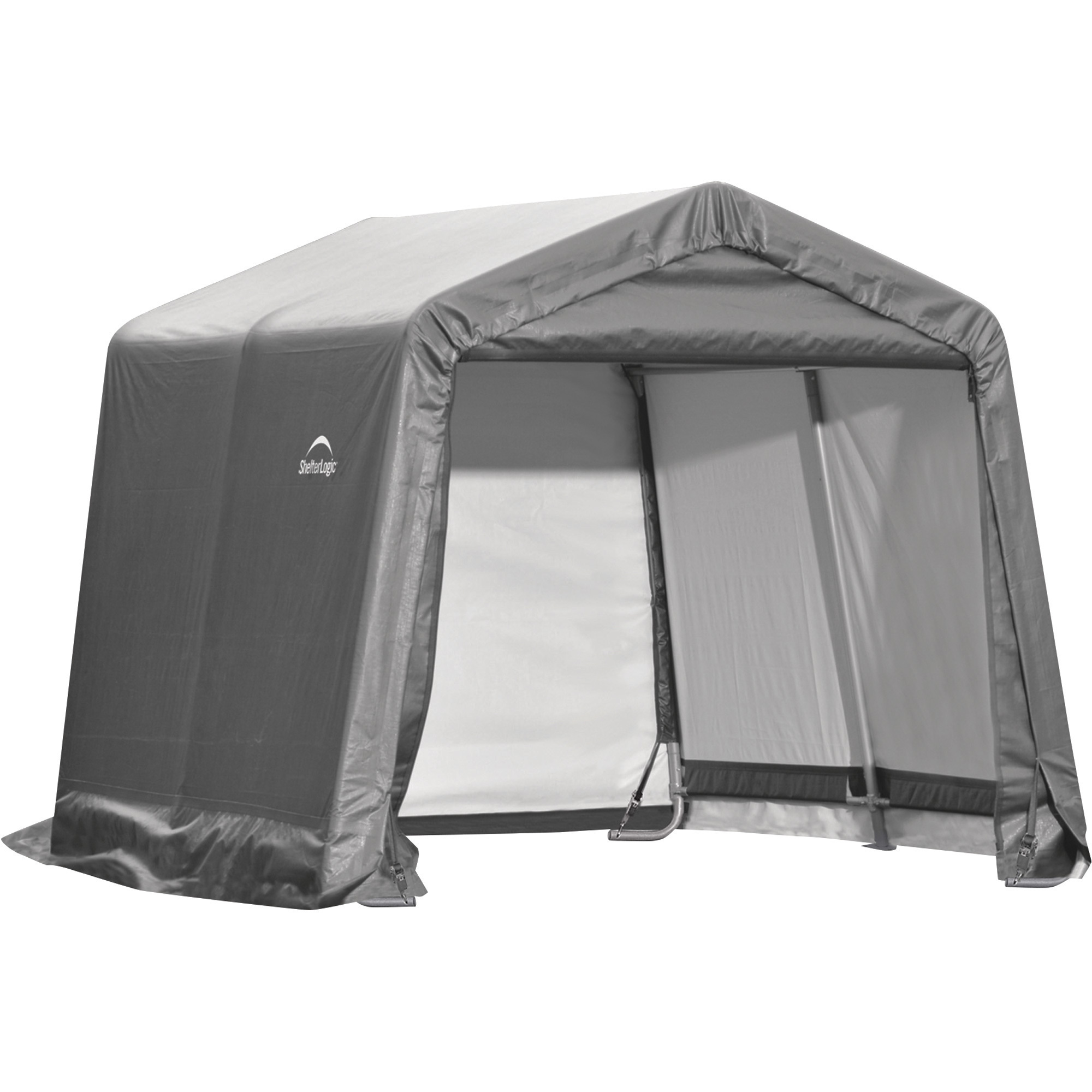 ShelterLogic Shed-in-a-Box, 10ft.L x 10ft.W x 8ft.H, Gray, Model 70333