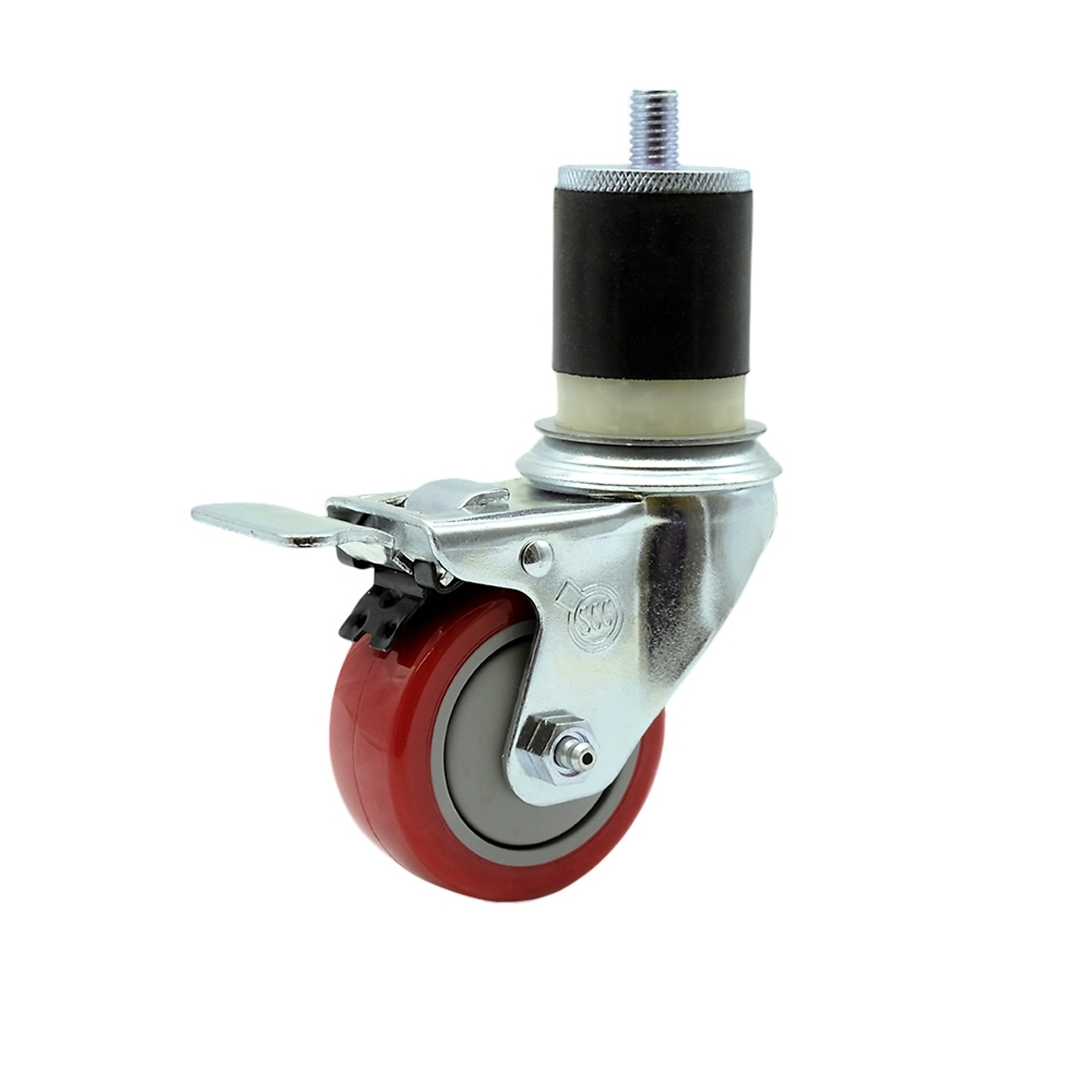 Service Caster, 3Inch x 1 1/4Inch Stem Caster, Wheel Diameter 3 in, Caster Type Swivel, Package (qty.) 1, Model SCC-TTLEX20S314-PPUB-RED-MTG21