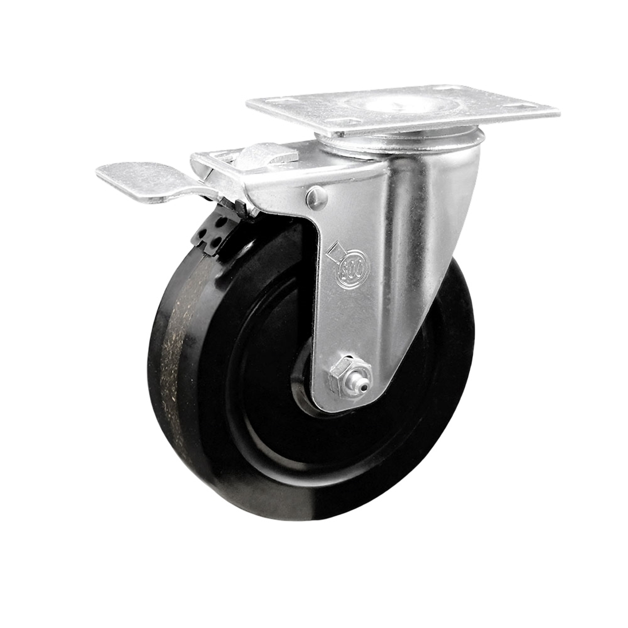 Service Caster, 5Inch x 1 1/4Inch Plate Caster, Wheel Diameter 5 in, Caster Type Swivel, Package (qty.) 1, Model SCC-TTL20S514-PHR