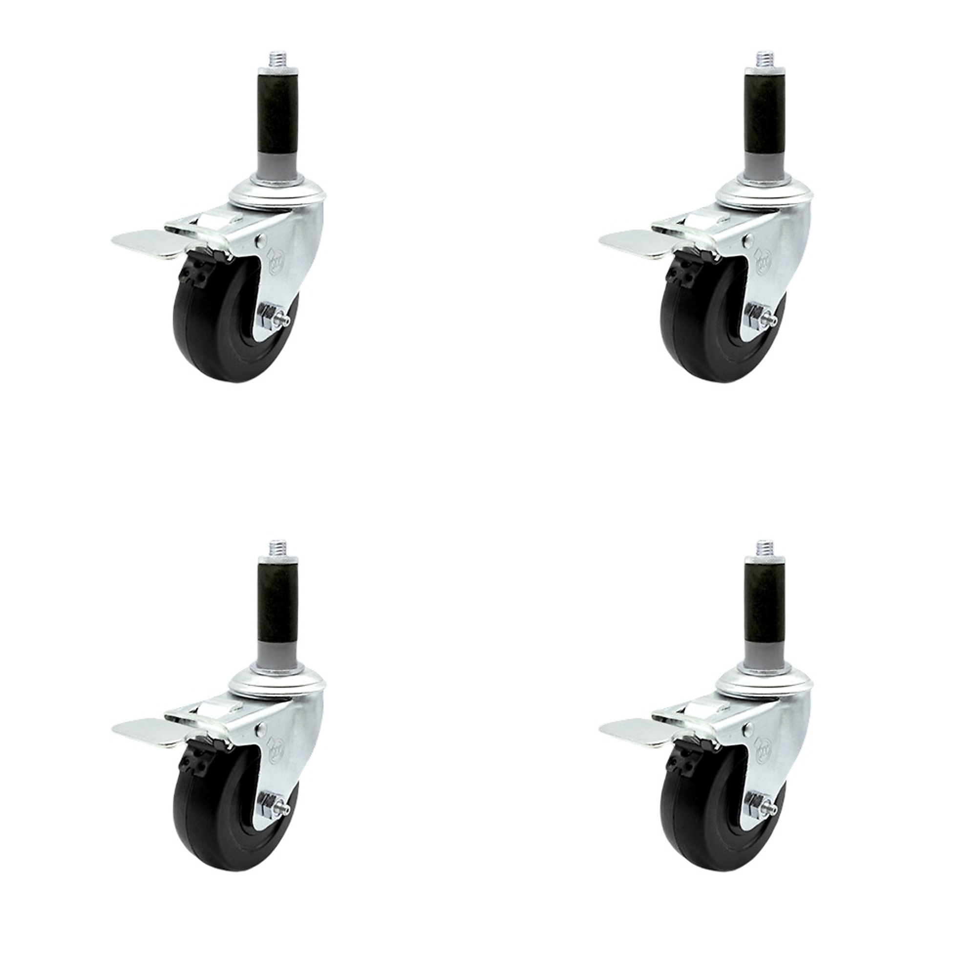 Service Caster, 3 1/2Inch x 1 1/4Inch Stem Casters, Wheel Diameter 3.5 in, Caster Type Swivel, Package (qty.) 4, Model SCC-TTLEX20S3514-HRS-MTG42-4