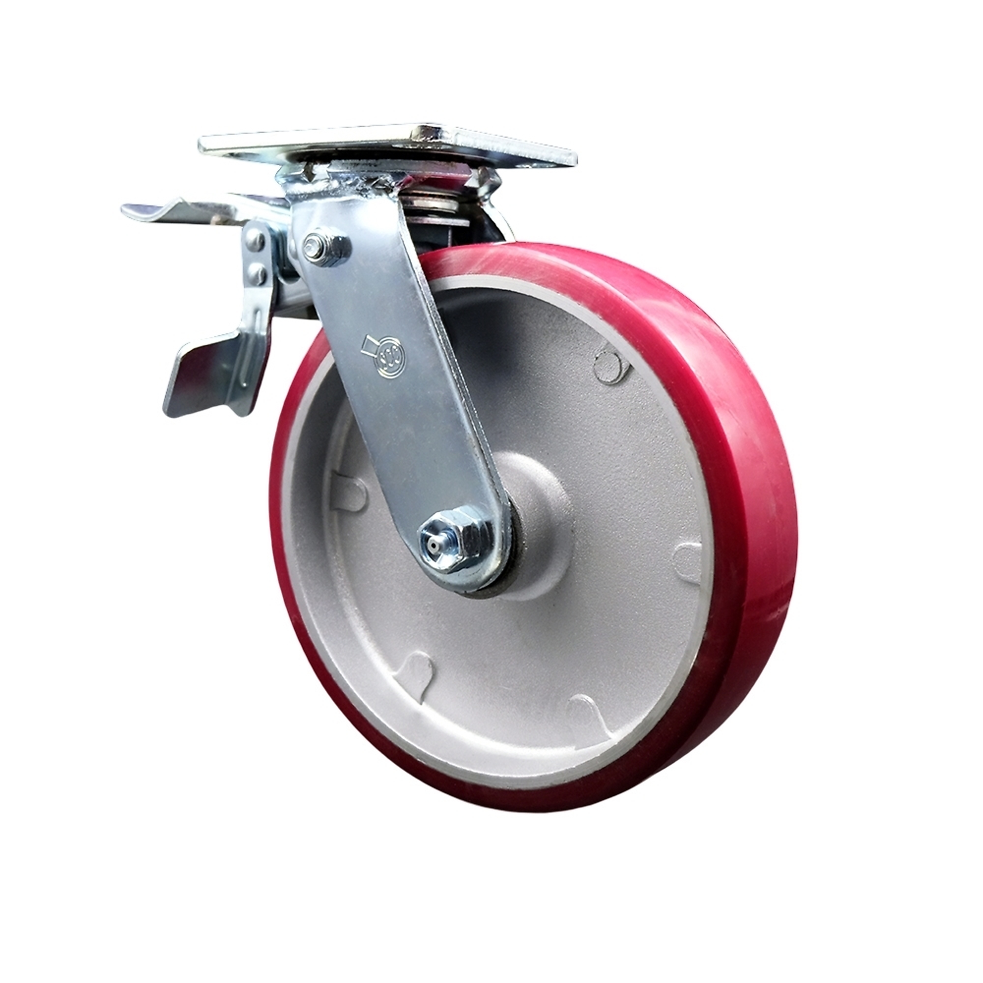 Service Caster, 8Inch x 2Inch Plate Caster, Wheel Diameter 8 in, Caster Type Swivel, Package (qty.) 1, Model SCC-TTL30S820-PAB