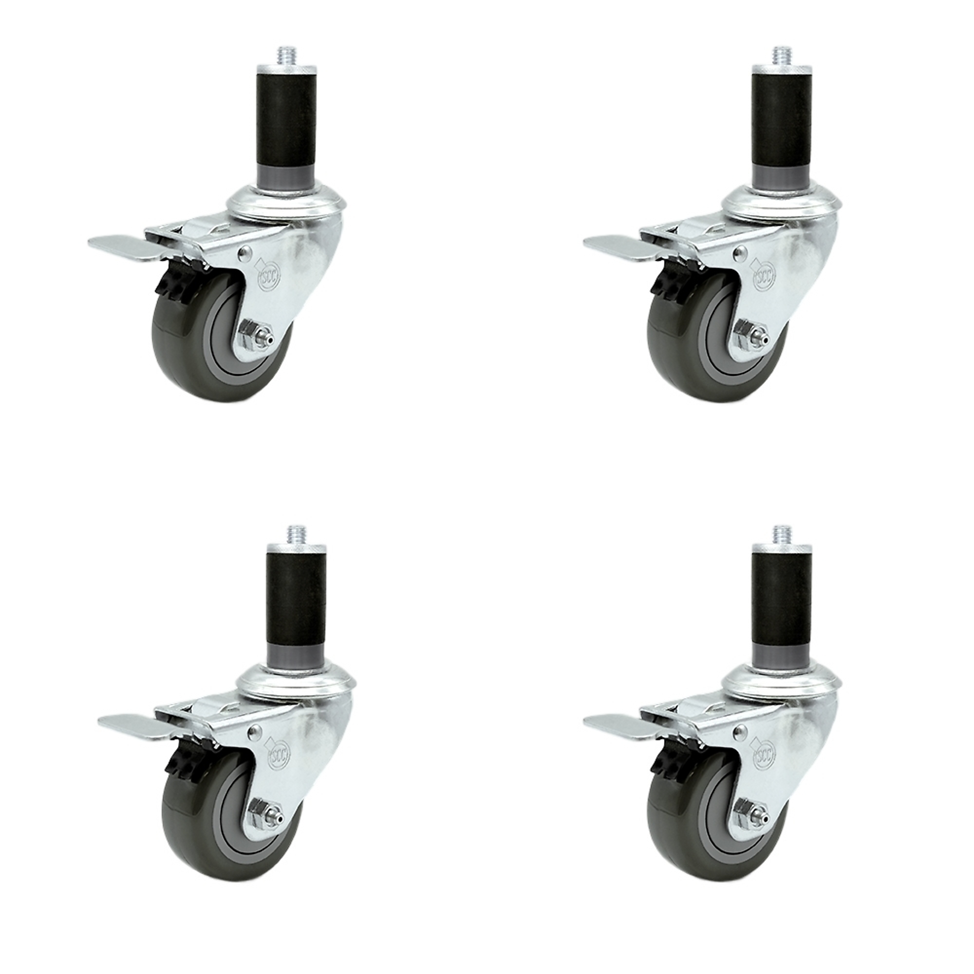 Service Caster, 3 1/2Inch x 1 1/4Inch Stem Casters, Wheel Diameter 3.5 in, Caster Type Rigid, Package (qty.) 4, Model SCC-TTLEX20S3514-PPUB-MTG46-4