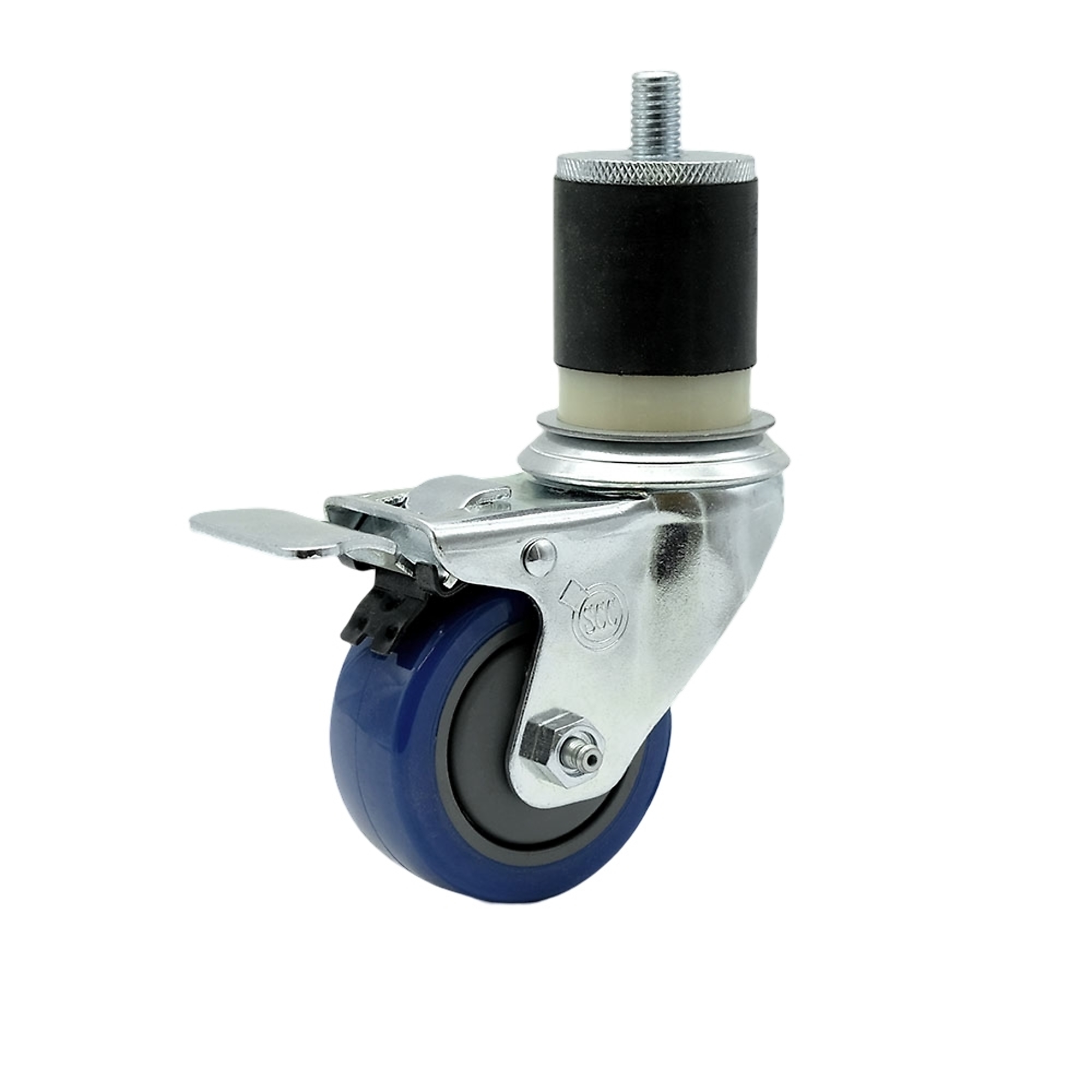 Service Caster, 3Inch x 1 1/4Inch Stem Caster, Wheel Diameter 3 in, Caster Type Swivel, Package (qty.) 1, Model SCC-TTLEX20S314-PPUB-BLUE-MTG21