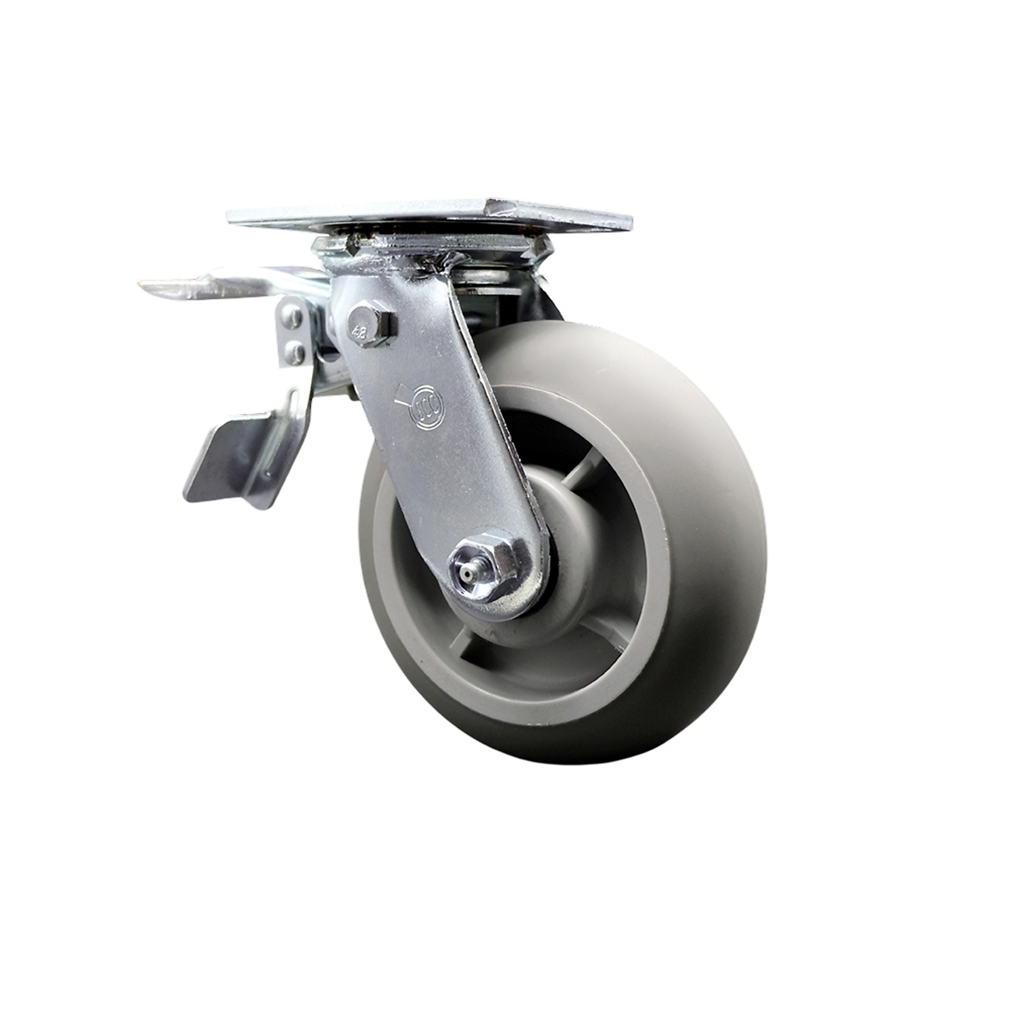 Service Caster, 6Inch x 2Inch Plate Caster, Wheel Diameter 6 in, Caster Type Swivel, Package (qty.) 1, Model SCC-TTL30S620-TPRRD