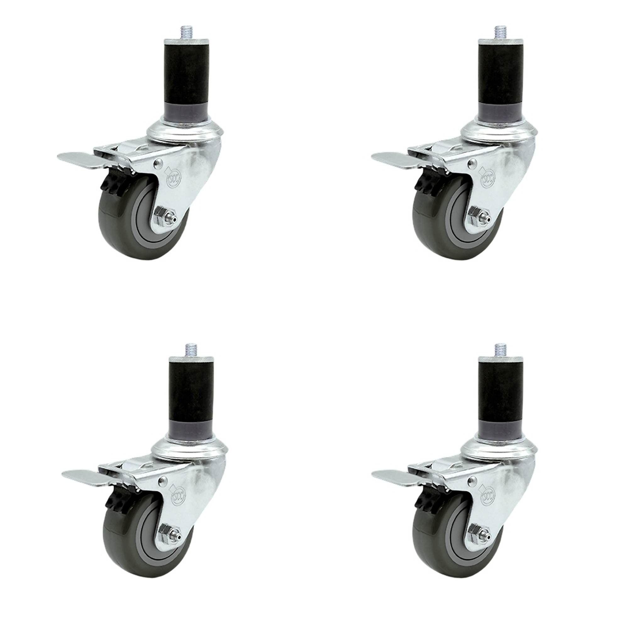 Service Caster, 3 1/2Inch x 1 1/4Inch Stem Casters, Wheel Diameter 3.5 in, Caster Type Rigid, Package (qty.) 4, Model SCC-TTLEX20S3514-PPUB-MTG47-4