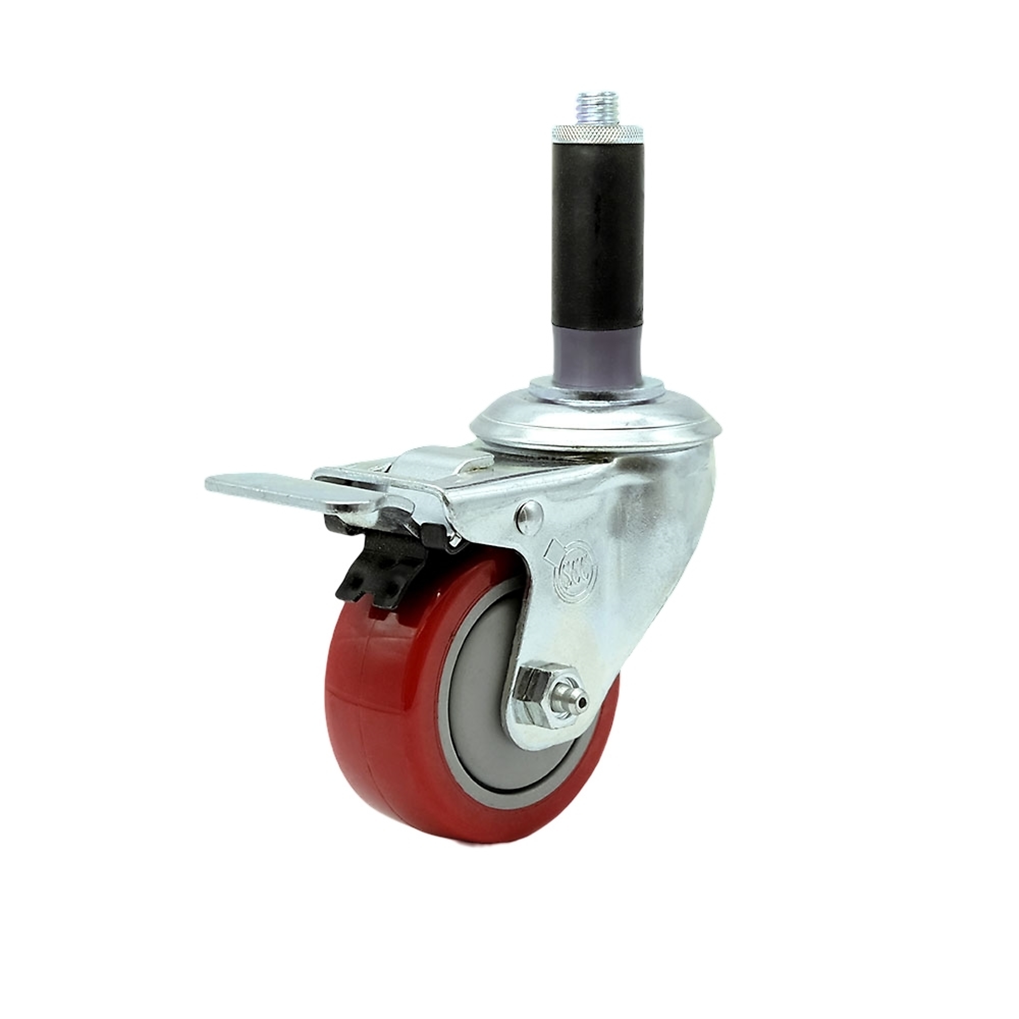 Service Caster, 3Inch x 1 1/4Inch Stem Caster, Wheel Diameter 3 in, Caster Type Swivel, Package (qty.) 1, Model SCC-TTLEX20S314-PPUB-RED-MTG41