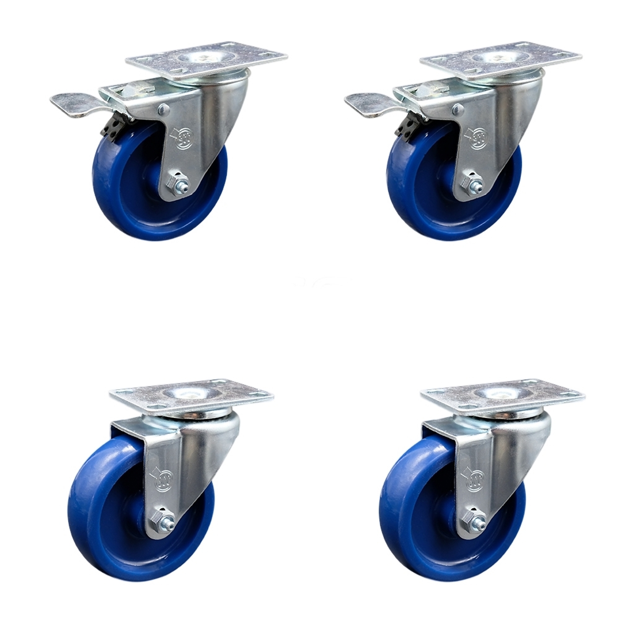 Service Caster, 4Inch x 1 1/4Inch Plate Casters, Wheel Diameter 4 in, Caster Type Swivel, Package (qty.) 4, Model SCC-TTL20S414-SPUS-2-S-2