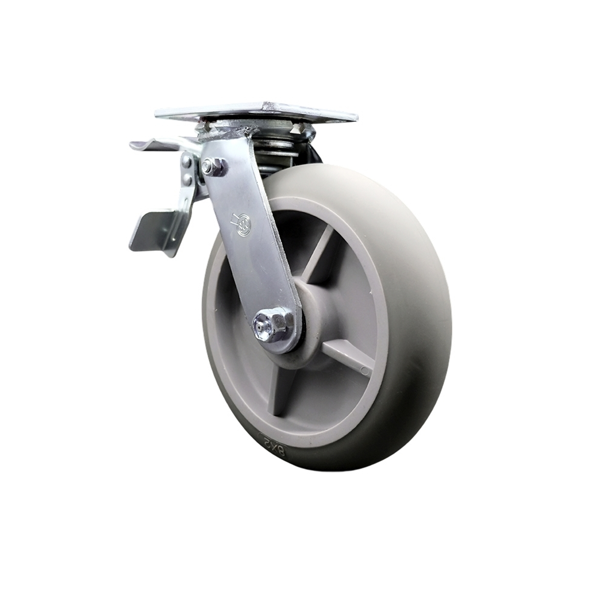 Service Caster, 8Inch x 2Inch Plate Caster, Wheel Diameter 8 in, Caster Type Swivel, Package (qty.) 1, Model SCC-TTL30S820-TPRRD