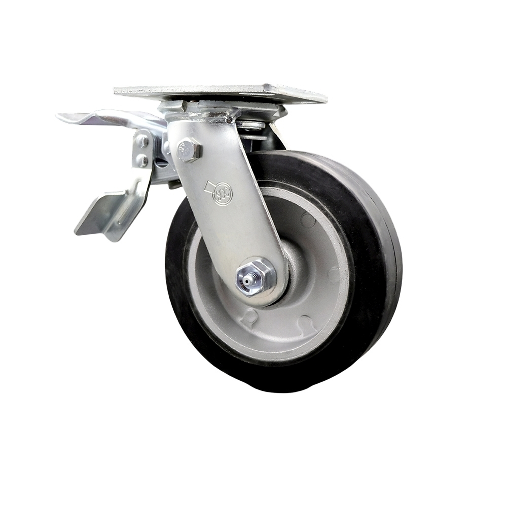 Service Caster, 6Inch x 2Inch Plate Caster, Wheel Diameter 6 in, Caster Type Swivel, Package (qty.) 1, Model SCC-TTL30S620-RAB