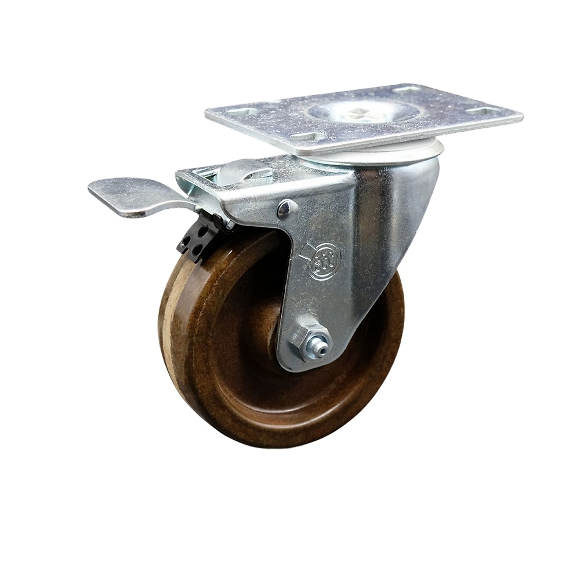 Service Caster, 4Inch x 1 1/4Inch Plate Caster, Wheel Diameter 4 in, Caster Type Swivel, Package (qty.) 1, Model SCC-TTL20S414-PHRHT