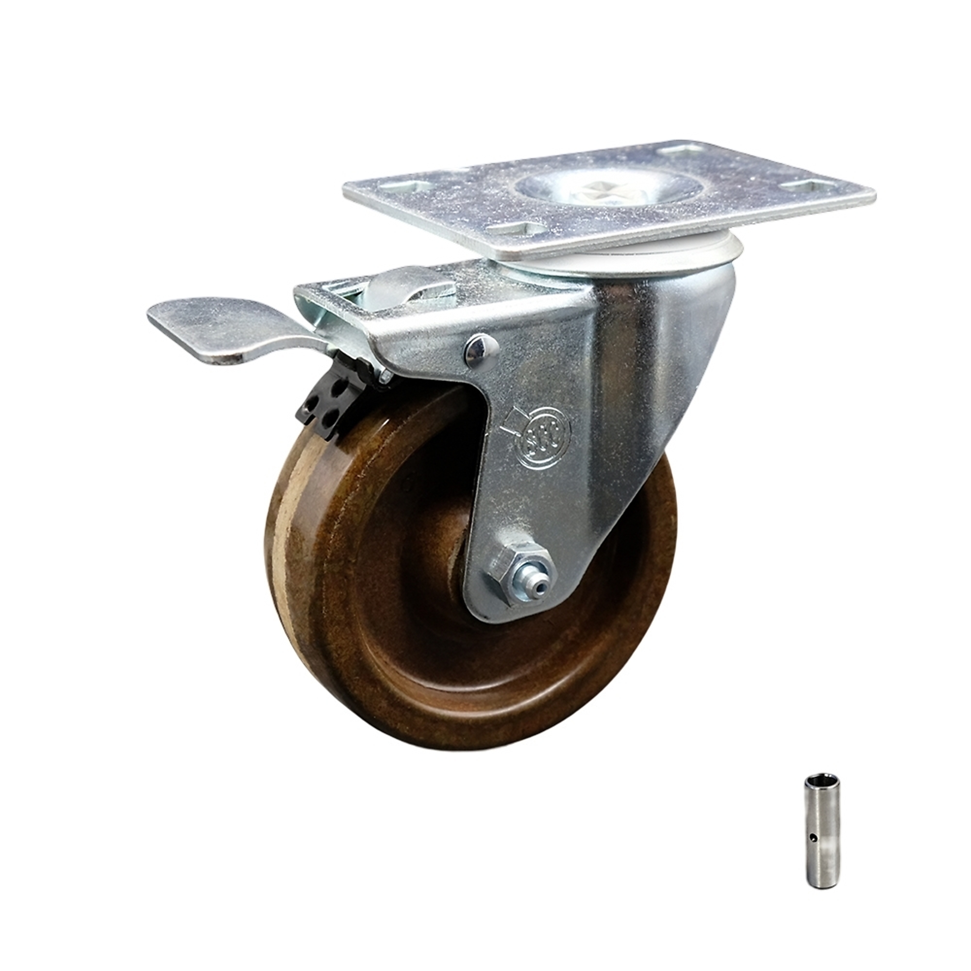 Service Caster, 4Inch x 1 1/4Inch Plate Caster, Wheel Diameter 4 in, Caster Type Swivel, Package (qty.) 1, Model SCC-TTL20S414-PHSHT