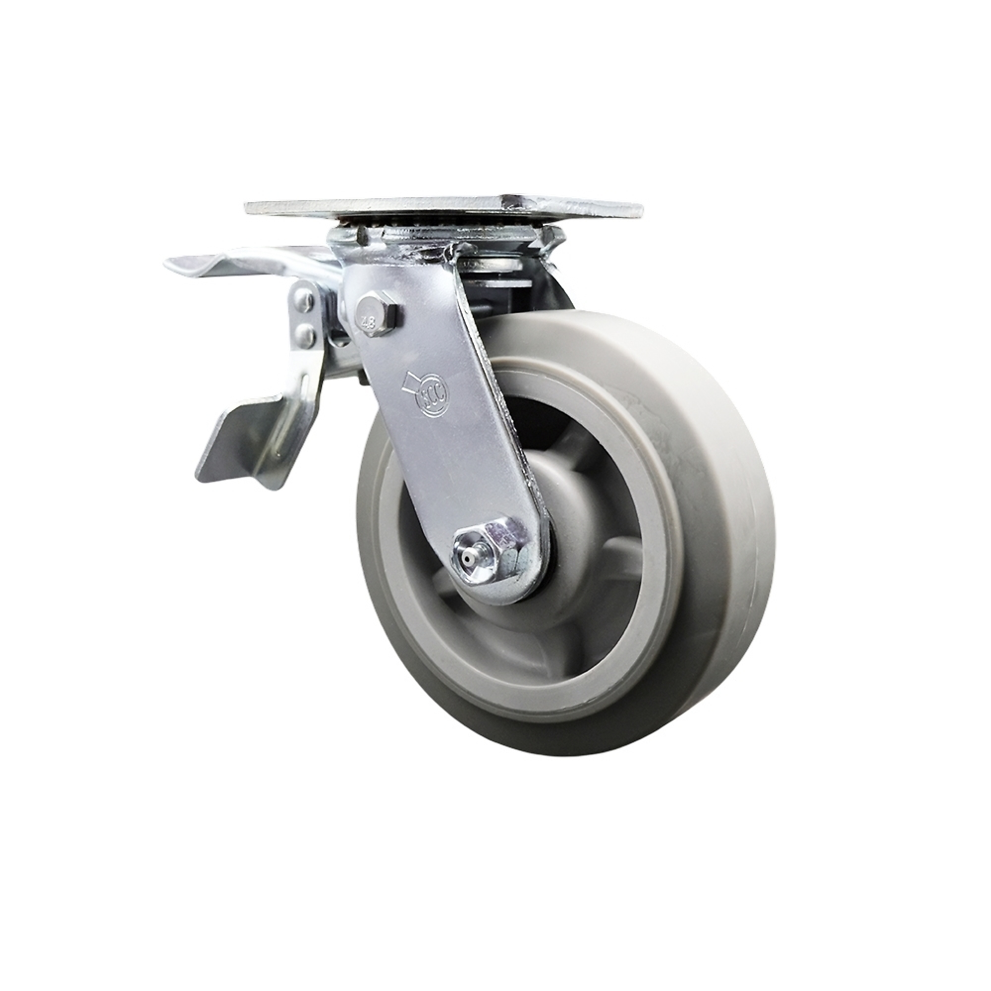 Service Caster, 6Inch x 2Inch Plate Caster, Wheel Diameter 6 in, Caster Type Swivel, Package (qty.) 1, Model SCC-TTL30S620-TPRRF