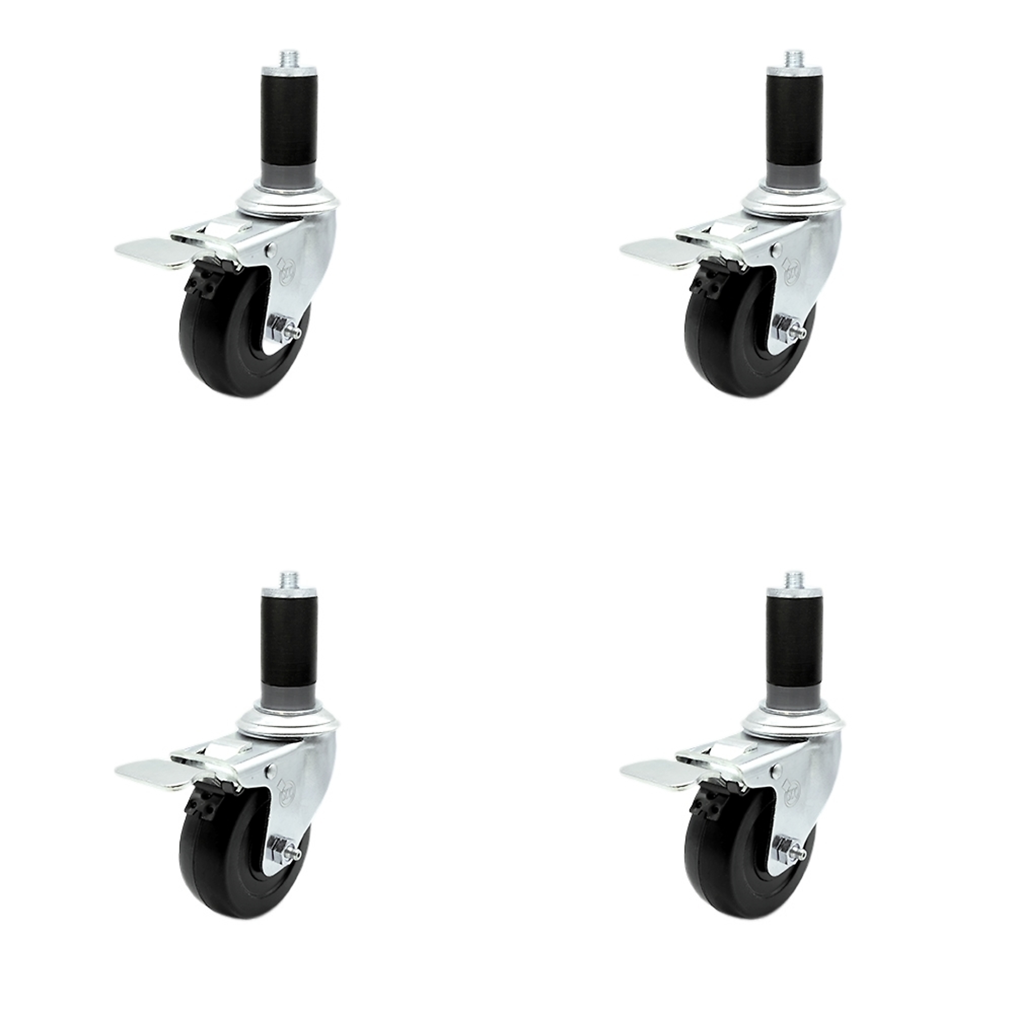 Service Caster, 3 1/2Inch x 1 1/4Inch Stem Casters, Wheel Diameter 3.5 in, Caster Type Swivel, Package (qty.) 4, Model SCC-TTLEX20S3514-HRS-MTG44-4