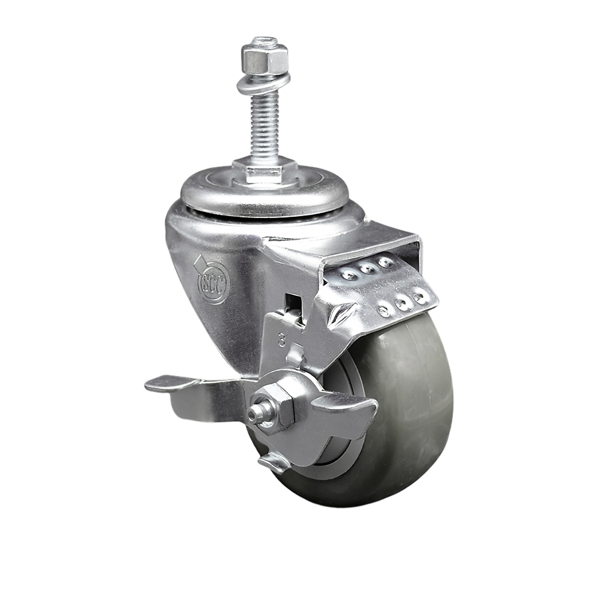 Service Caster, 3Inch x 1 1/4Inch Stem Caster, Wheel Diameter 3 in, Caster Type Swivel, Package (qty.) 1, Model SCC-TS20S314-PPUB-TLB-M1015