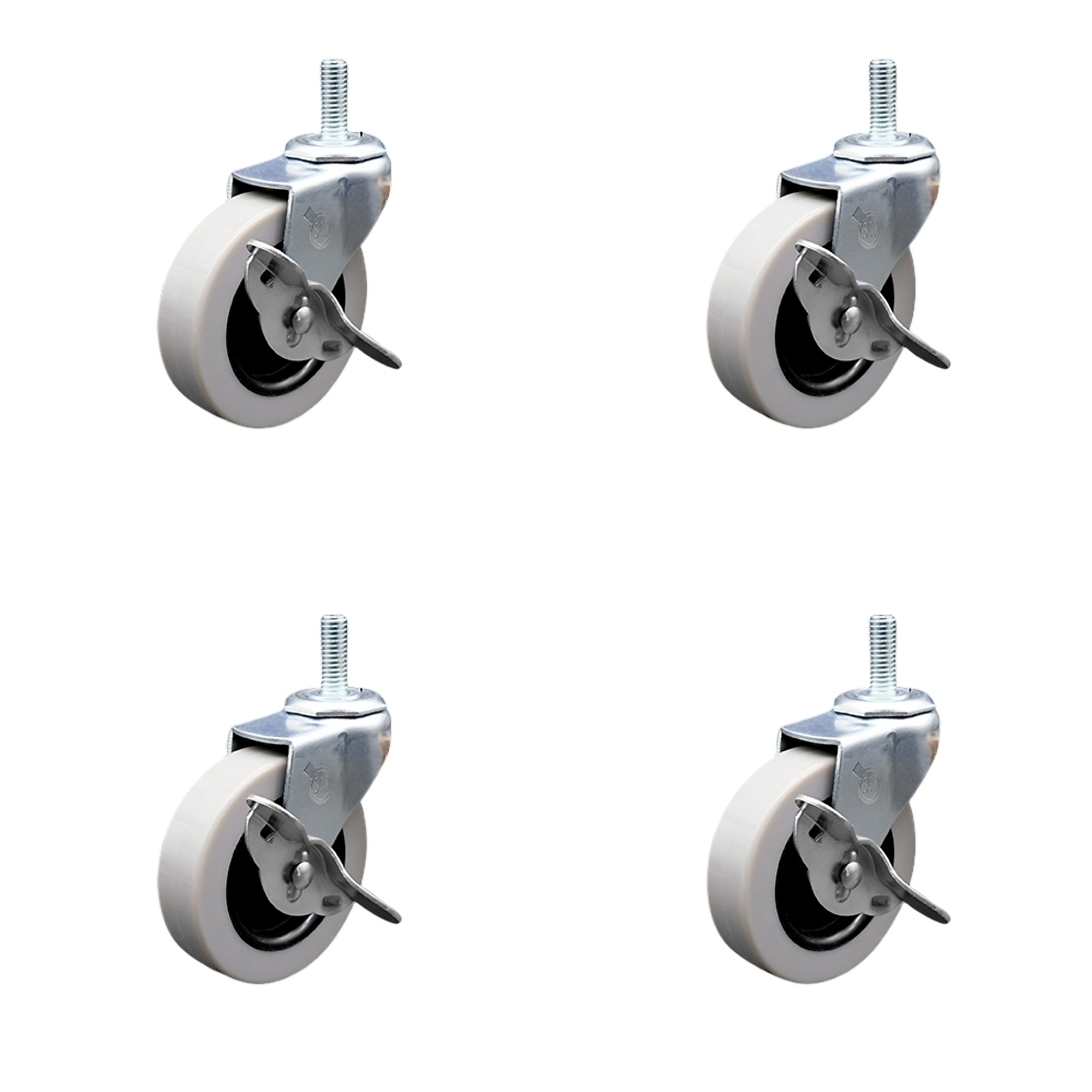 Service Caster, 3Inch Stem Casters, Wheel Diameter 3 in, Caster Type Swivel, Package (qty.) 4, Model SCC-TS05S310-TPRS-SLB-M815-4