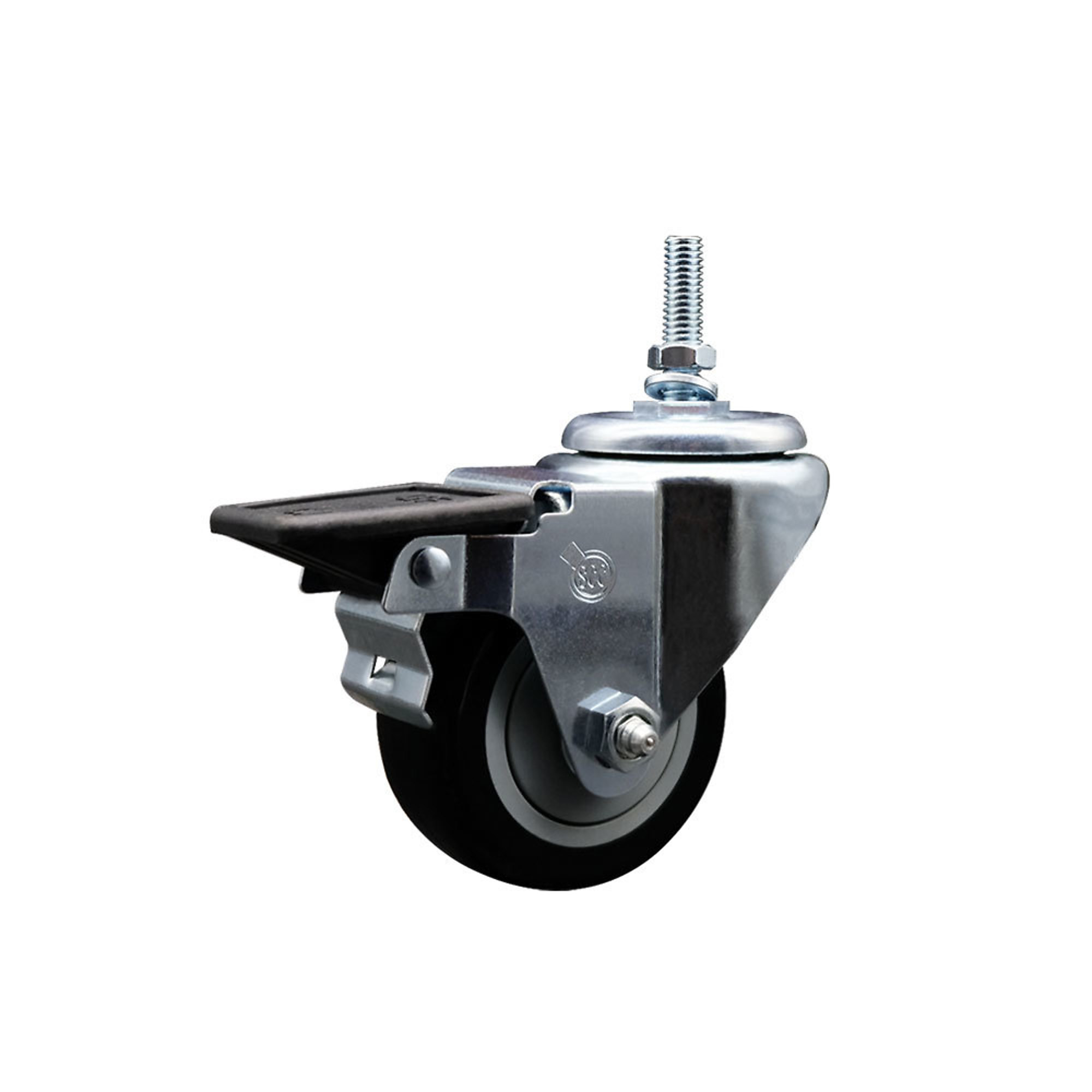 Service Caster, 3Inch x 1 1/4Inch Stem Caster, Wheel Diameter 3 in, Caster Type Swivel, Package (qty.) 1, Model SCC-TS20S314-PPUB-BLK-PLB-381615