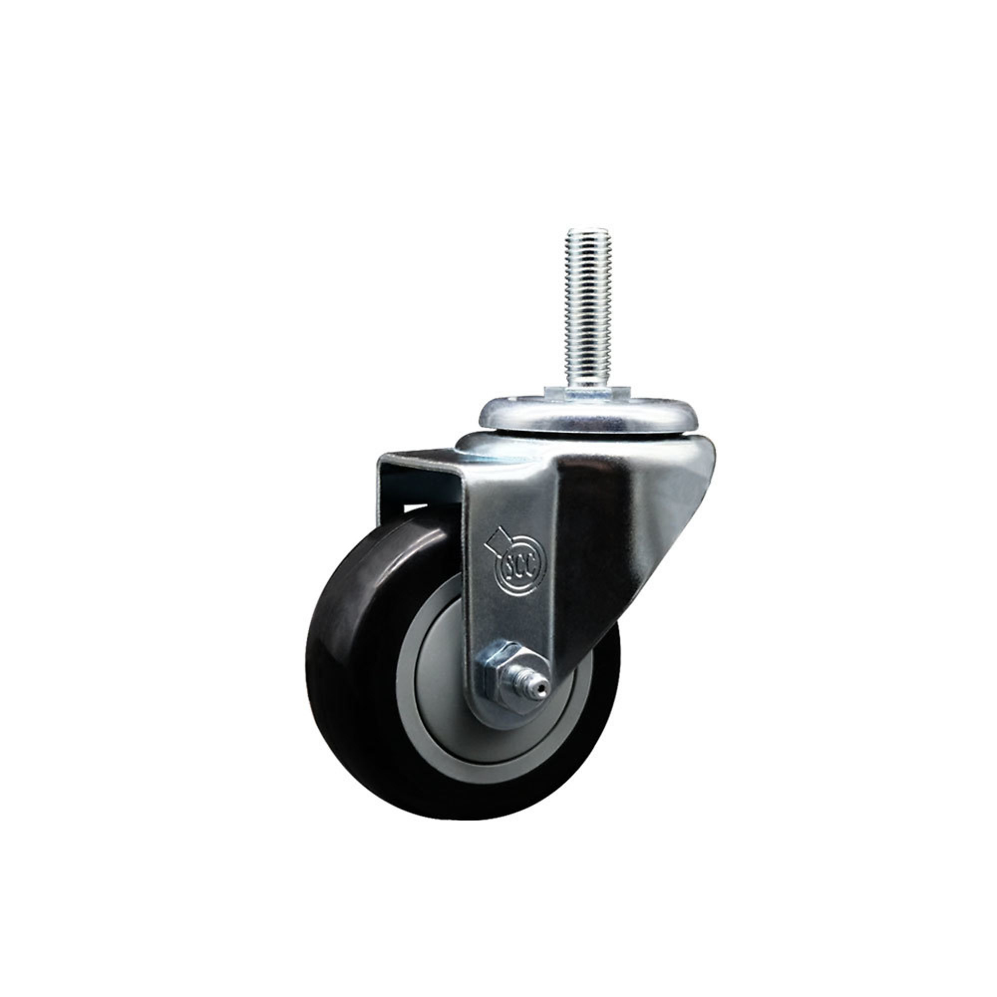 Service Caster, 3Inch x 1 1/4Inch Stem Caster, Wheel Diameter 3 in, Caster Type Swivel, Package (qty.) 1, Model SCC-TS20S314-PPUB-BLK-58212