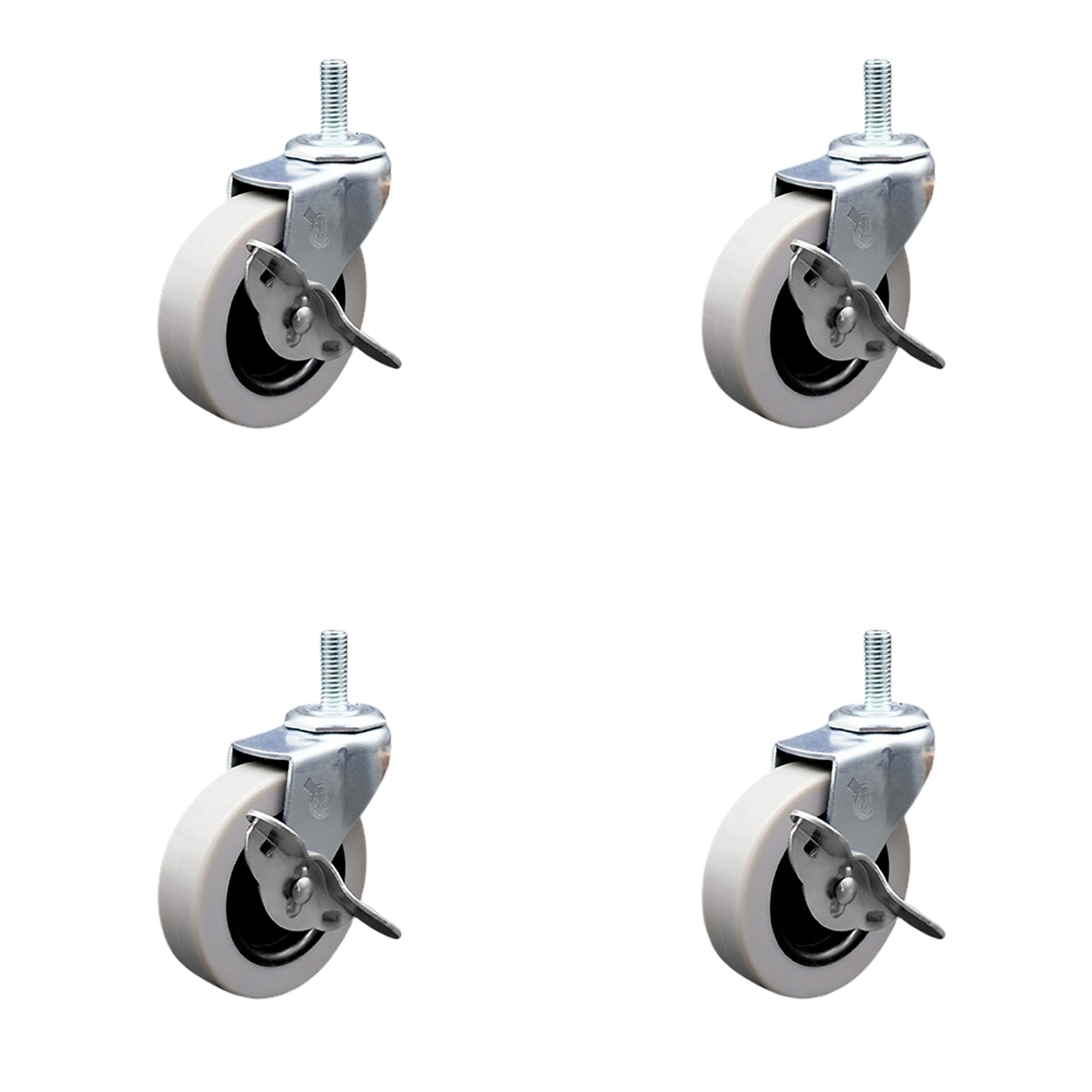 Service Caster, 3Inch Stem Casters, Wheel Diameter 3 in, Caster Type Swivel, Package (qty.) 4, Model SCC-TS05S310-TPUS-SLB-5161810-4