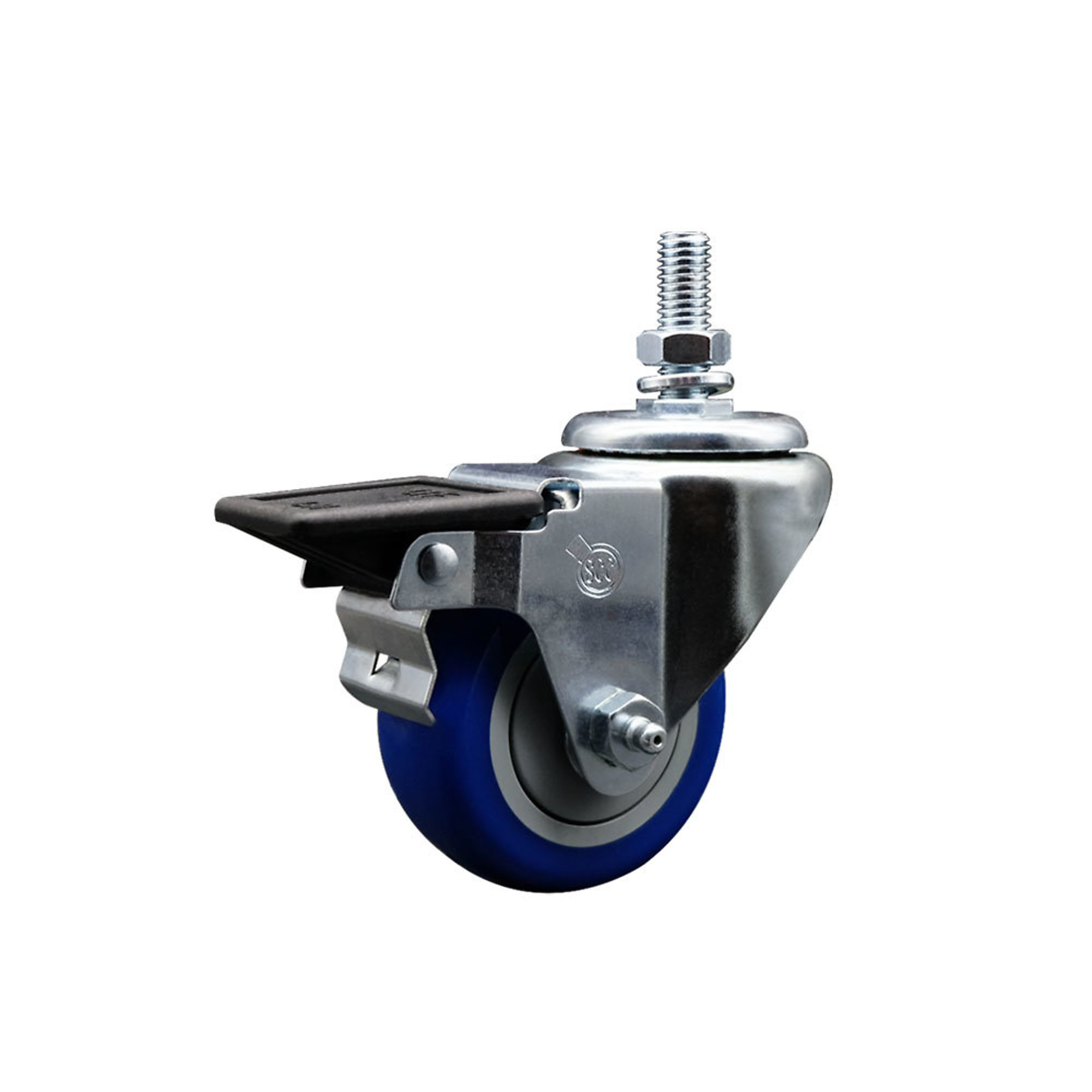 Service Caster, 3Inch x 1 1/4Inch Stem Caster, Wheel Diameter 3 in, Caster Type Swivel, Package (qty.) 1, Model SCC-TS20S314-PPUB-BLUE-PLB-121315