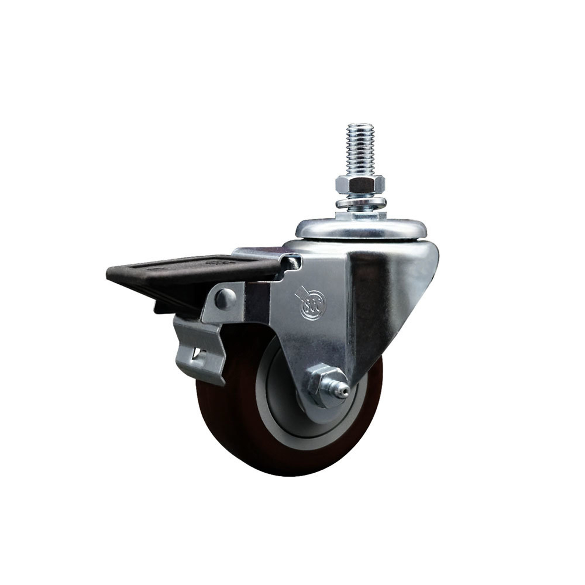 Service Caster, 3Inch x 1 1/4Inch Stem Caster, Wheel Diameter 3 in, Caster Type Swivel, Package (qty.) 1, Model SCC-TS20S314-PPUB-MRN-PLB-M1015