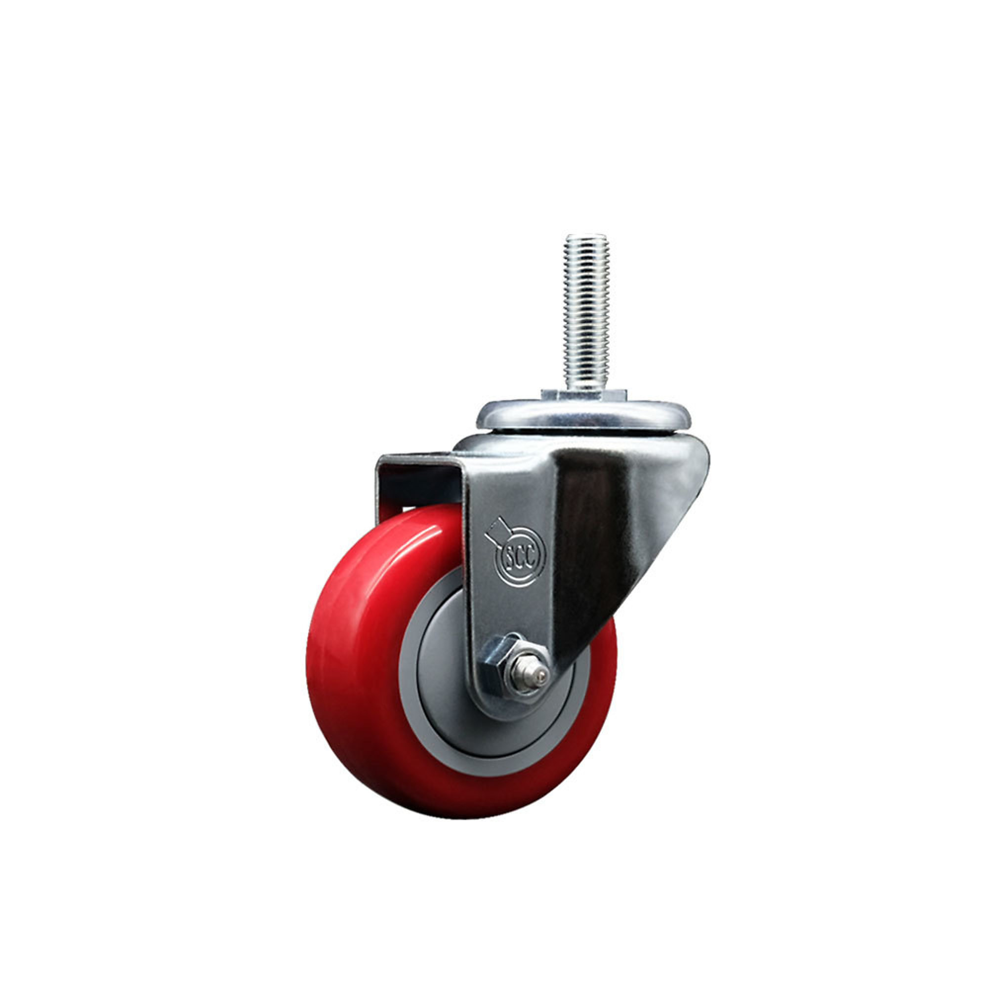 Service Caster, 3Inch x 1 1/4Inch Stem Caster, Wheel Diameter 3 in, Caster Type Swivel, Package (qty.) 1, Model SCC-TS20S314-PPUB-RED-34212