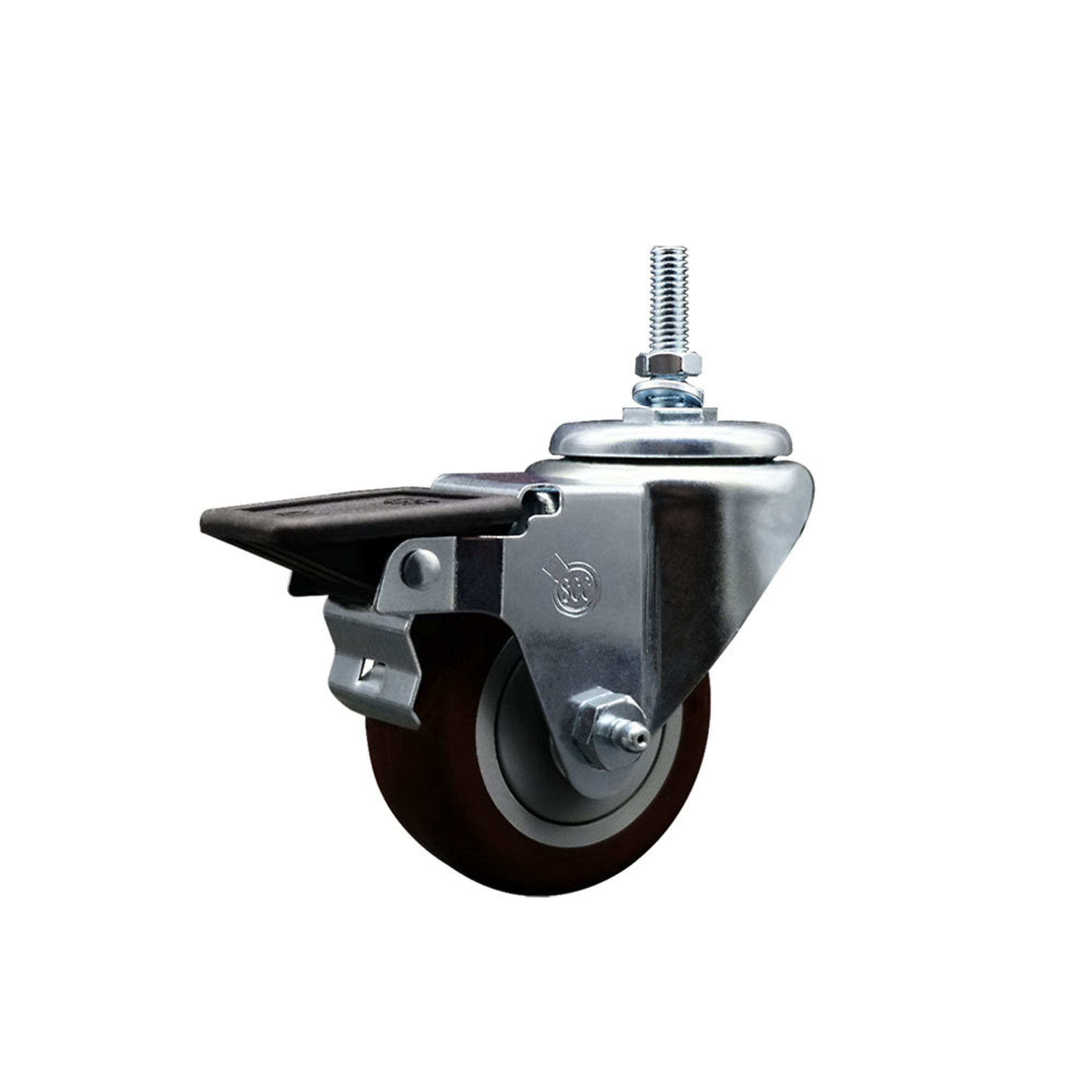 Service Caster, 3Inch x 1 1/4Inch Stem Caster, Wheel Diameter 3 in, Caster Type Swivel, Package (qty.) 1, Model SCC-TS20S314-PPUB-MRN-PLB-M1215