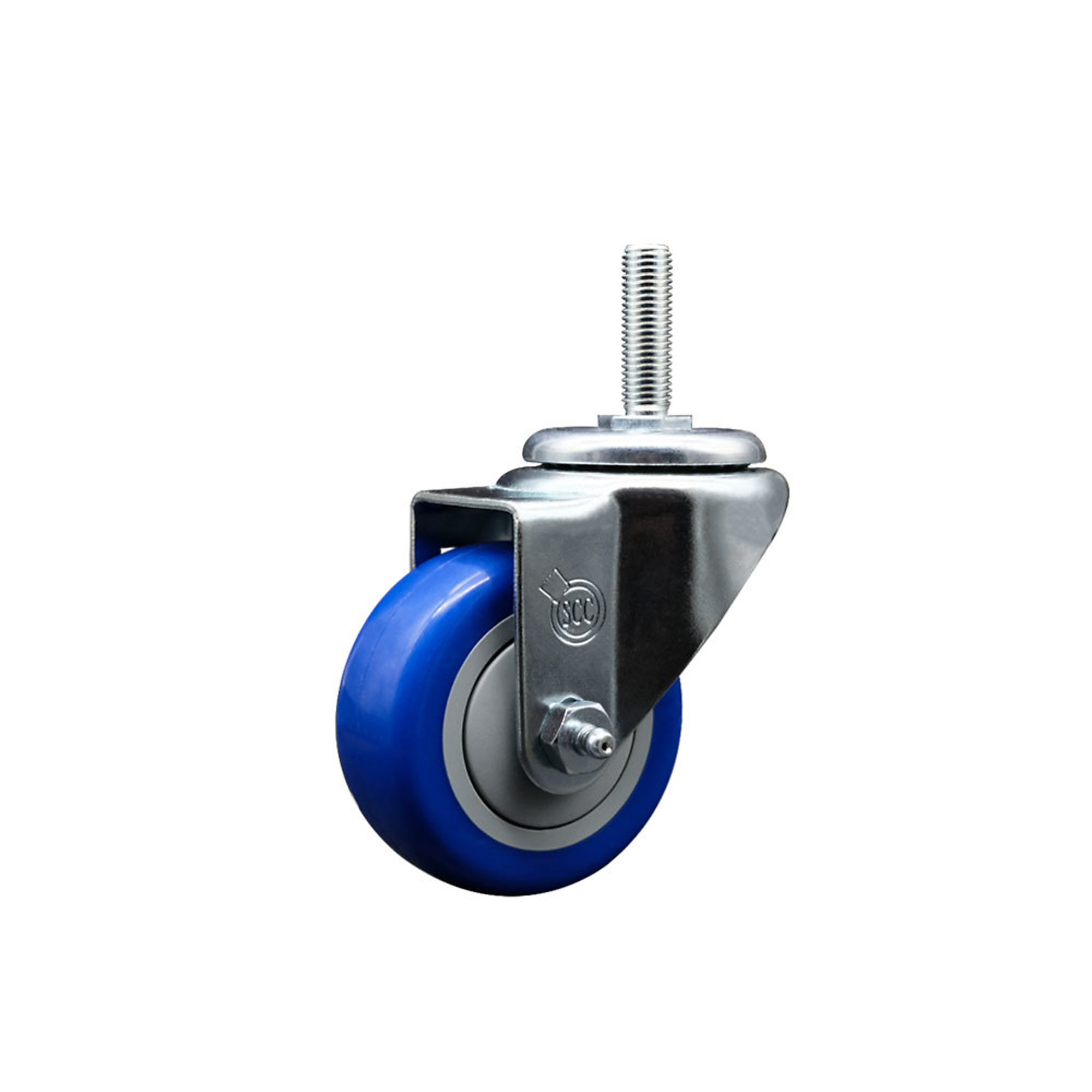 Service Caster, 3Inch x 1 1/4Inch Stem Caster, Wheel Diameter 3 in, Caster Type Swivel, Package (qty.) 1, Model SCC-TS20S314-PPUB-BLUE-34212